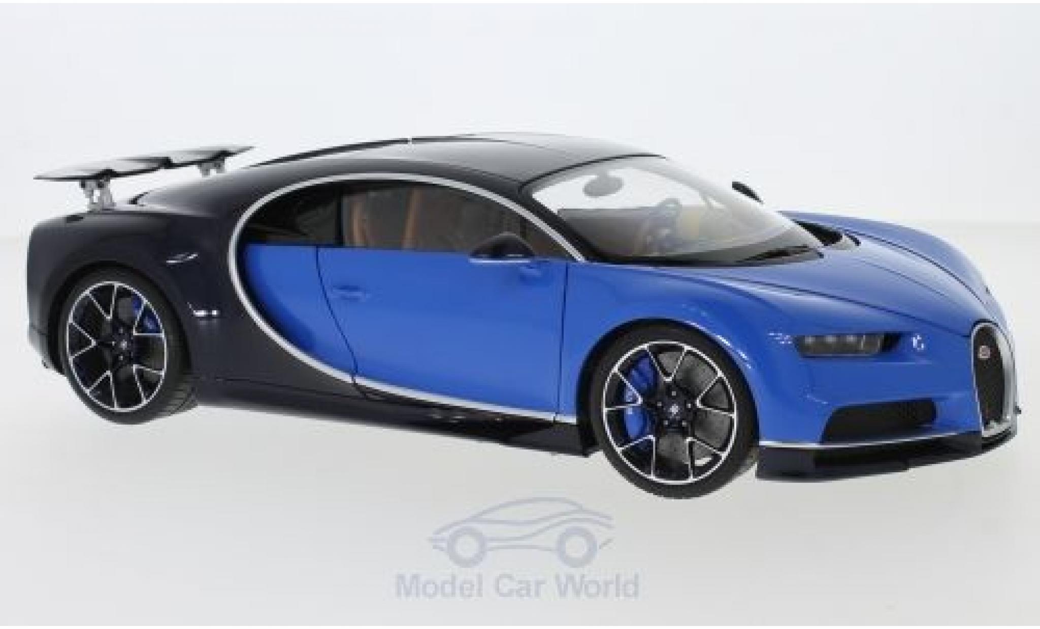 Bugatti Chiron 1/18 AUTOart blauw/blauw 2017 modelauto