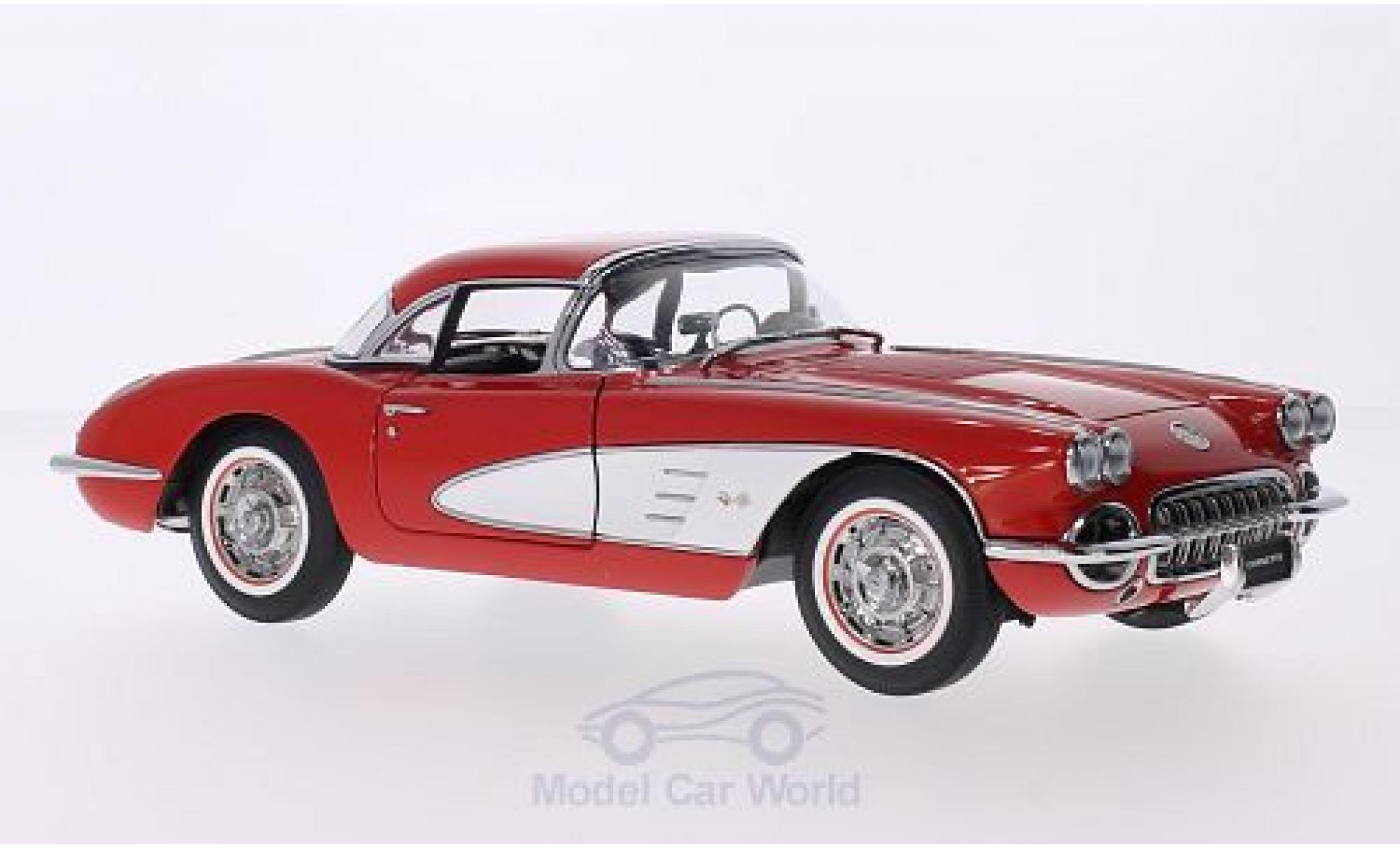 Chevrolet Corvette C1 1/18 AUTOart (C1) rood/wit 1958 Hardtop liegt bei modelauto