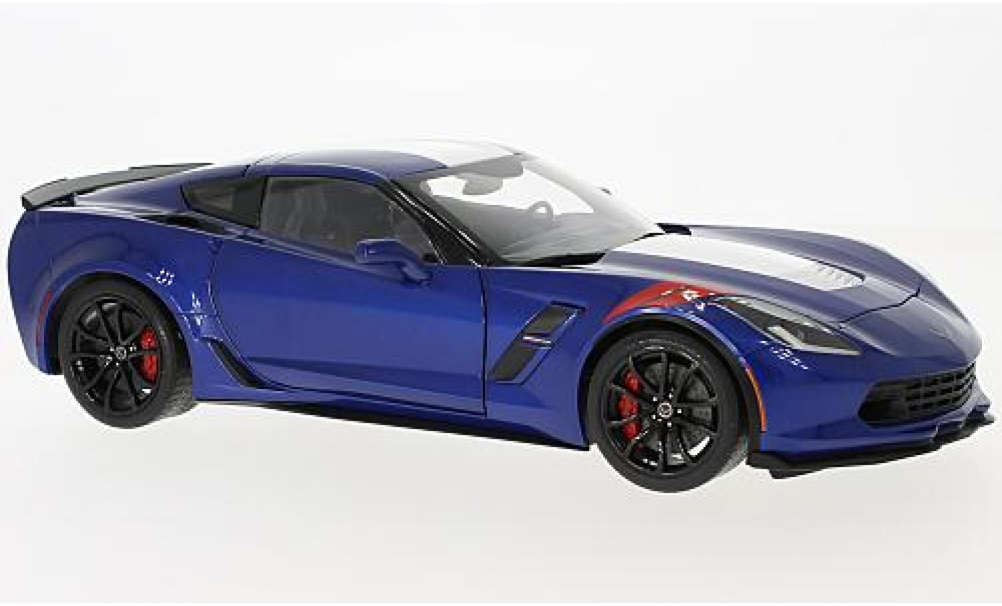 Chevrolet Corvette 1/18 AUTOart (C7) Grand Sport blauw/wit 2017 modelauto