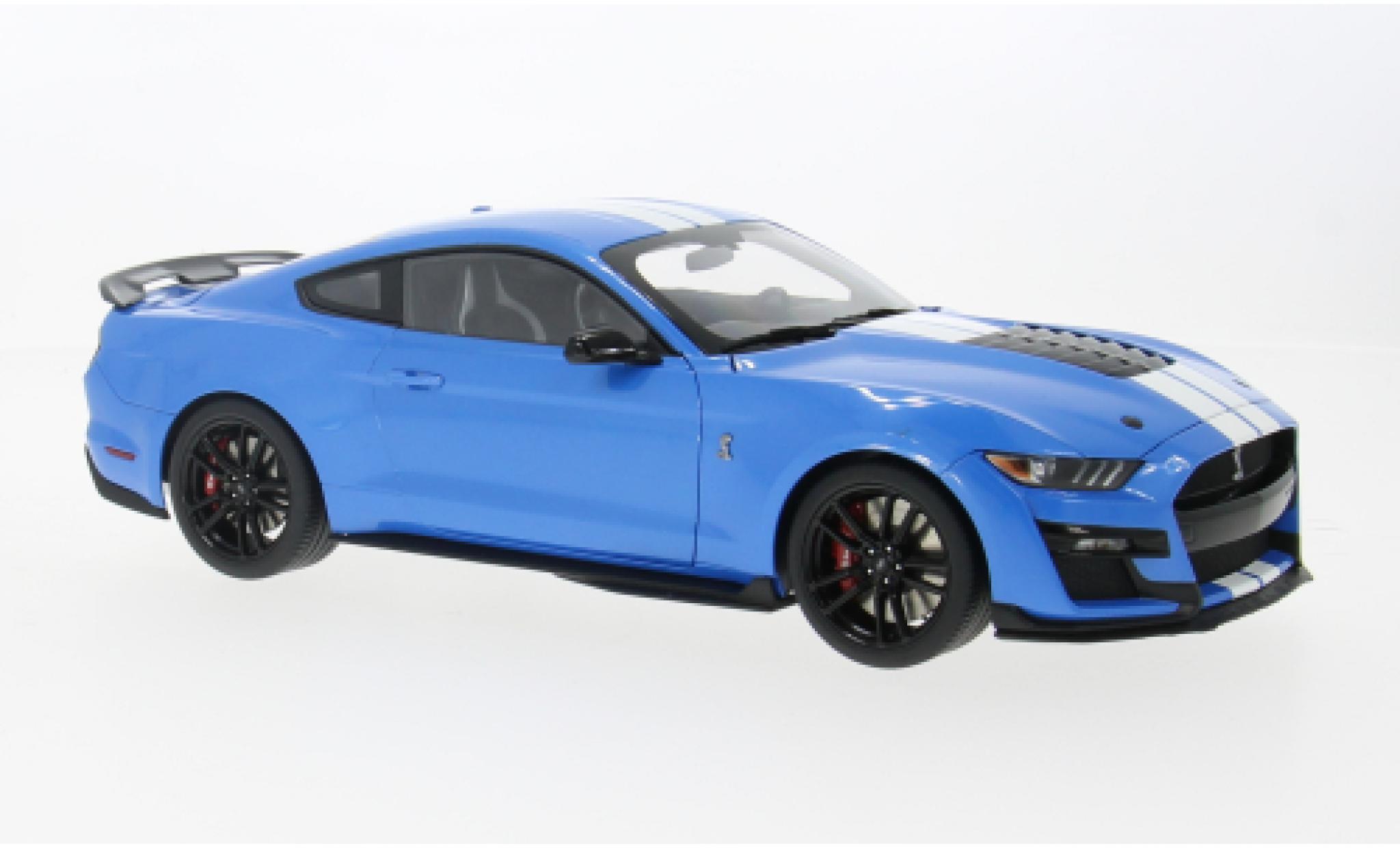 Shelby GT 1/18 AUTOart Ford Mustang 500 blauw/wit 1:18 modelauto