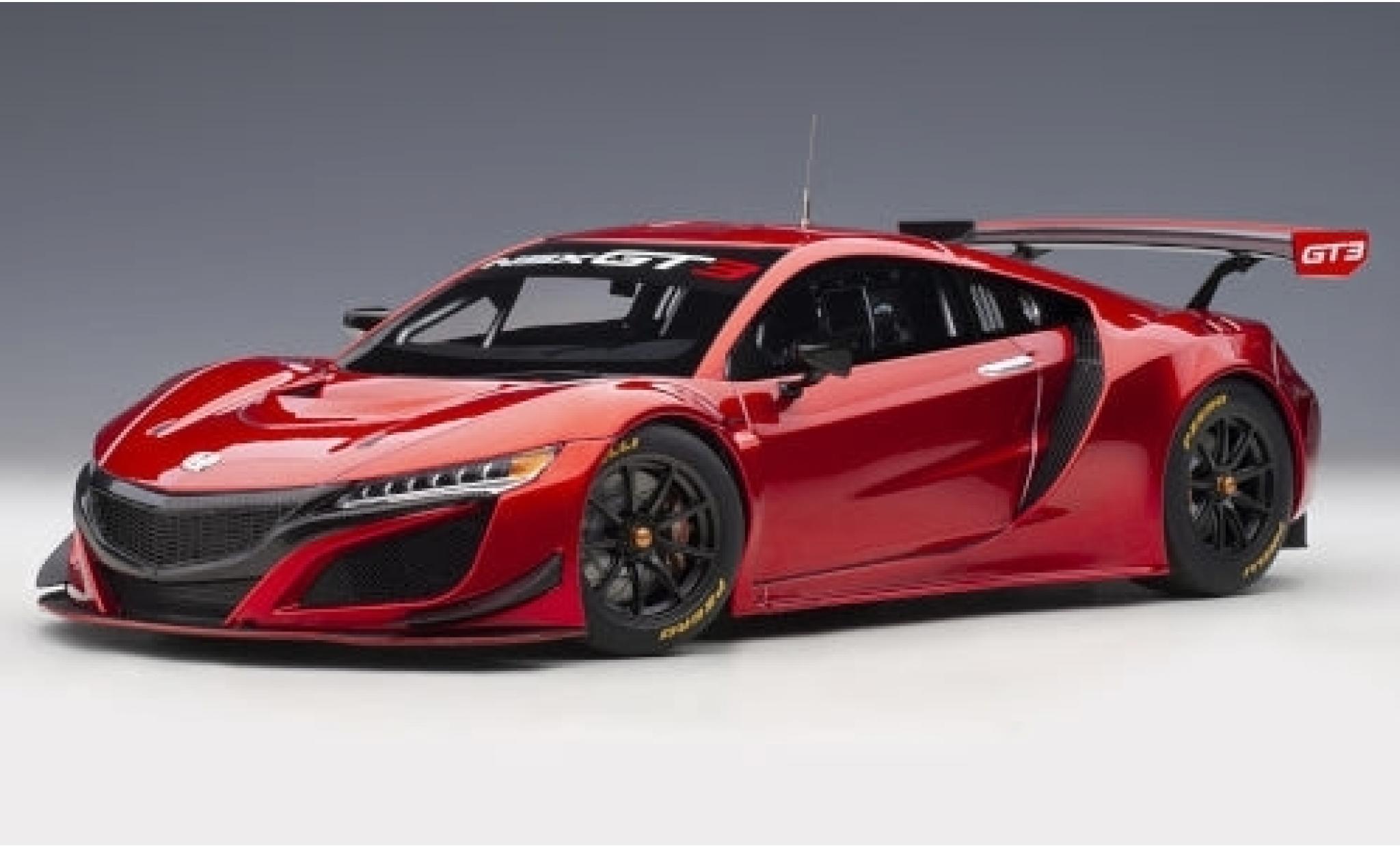 Honda NSX 1/18 AUTOart GT3 rood 2018 Plain Body Version modelauto