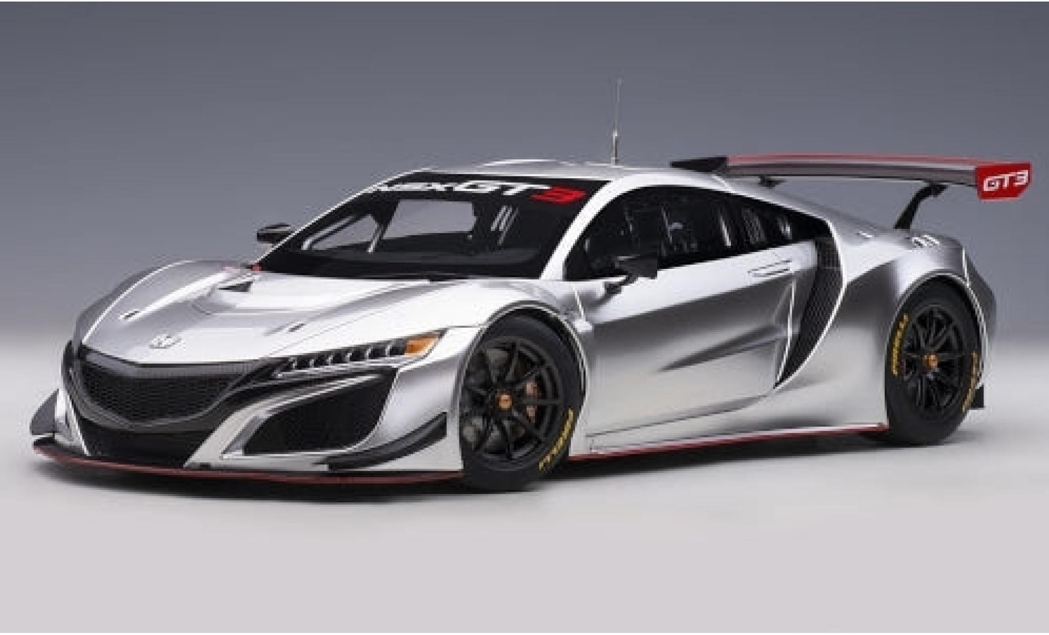 Honda NSX 1/18 AUTOart GT3 grijs 2018 Plain Body Version modelauto