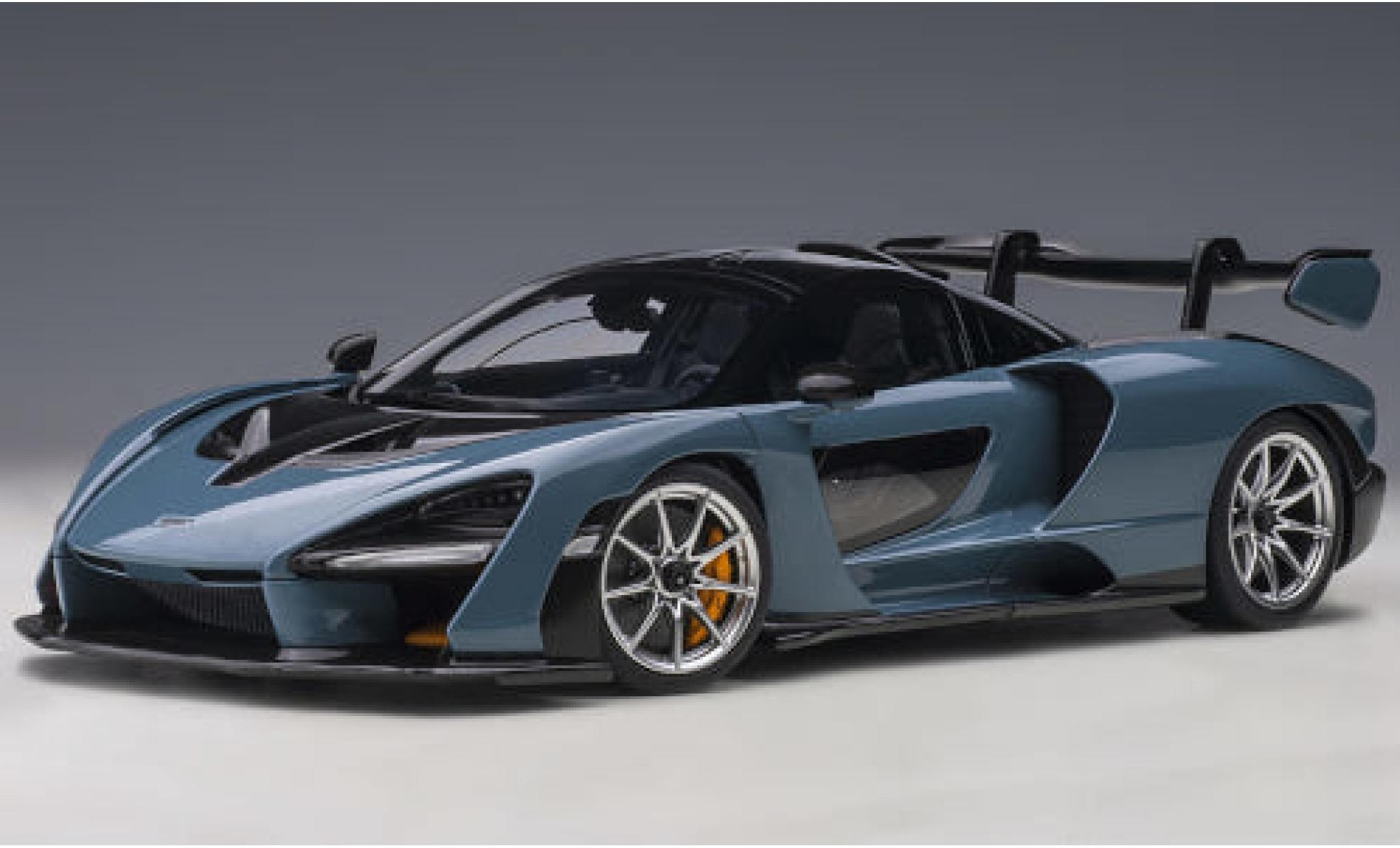 McLaren Senna 1/18 AUTOart metallic blauw/carbon 2018 modelauto