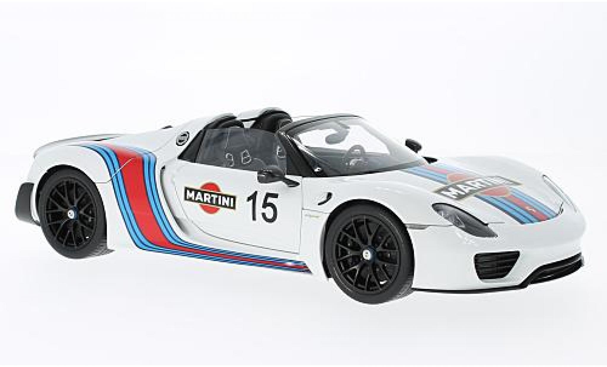 Porsche 918 1/18 AUTOart Spyder wit Martini 2013 Weissach Package modelauto