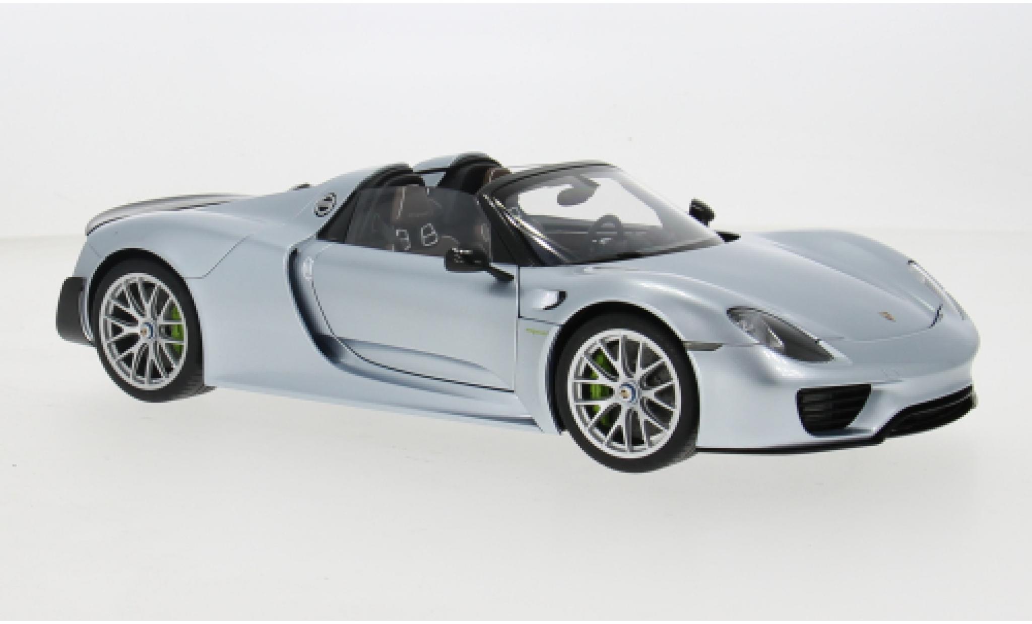 Porsche 918 1/18 AUTOart Spyder Weissach Package blauw 1:18 modelauto
