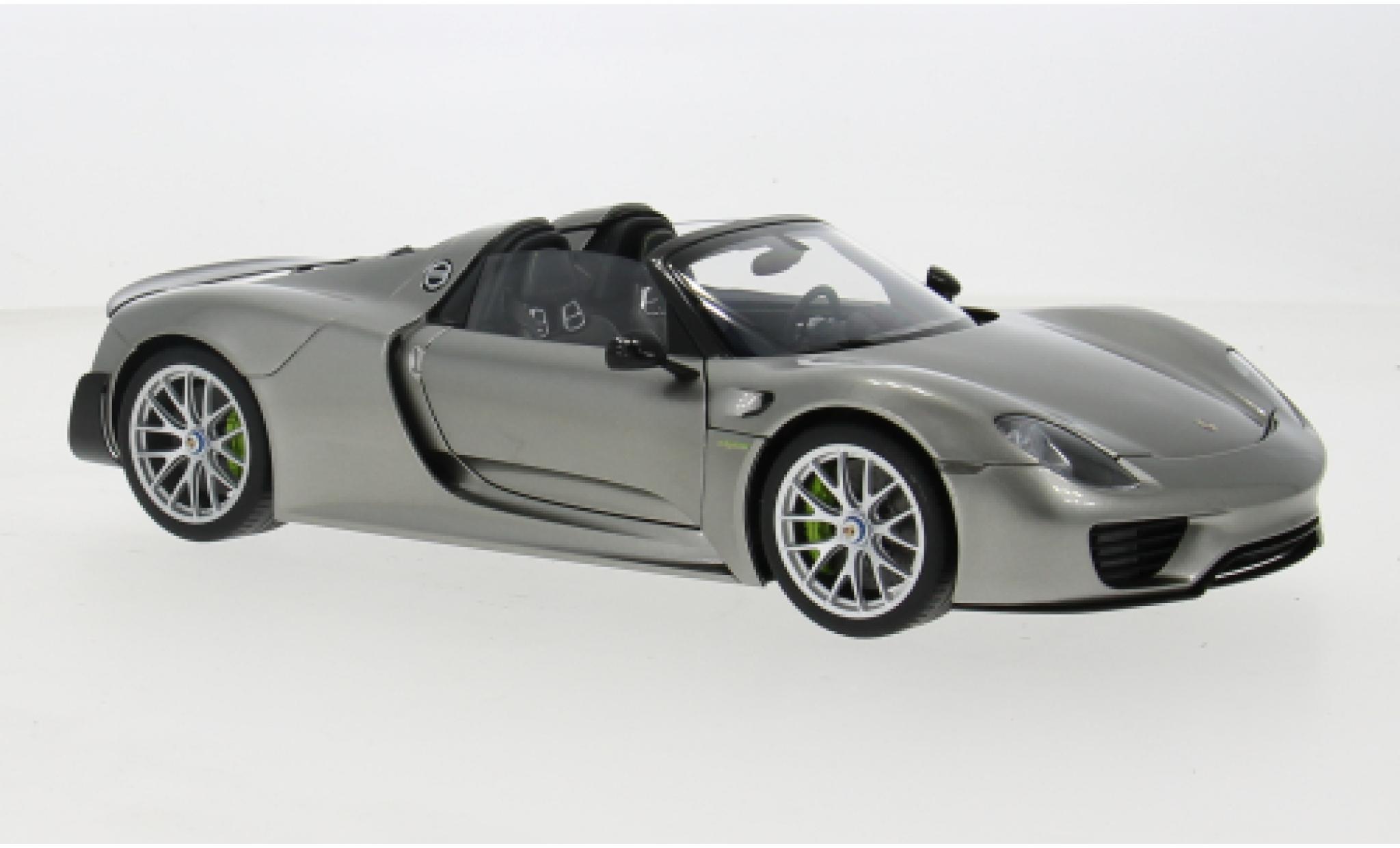 Porsche 918 1/18 AUTOart Spyder Weissach Package grijs 1:18 modelauto
