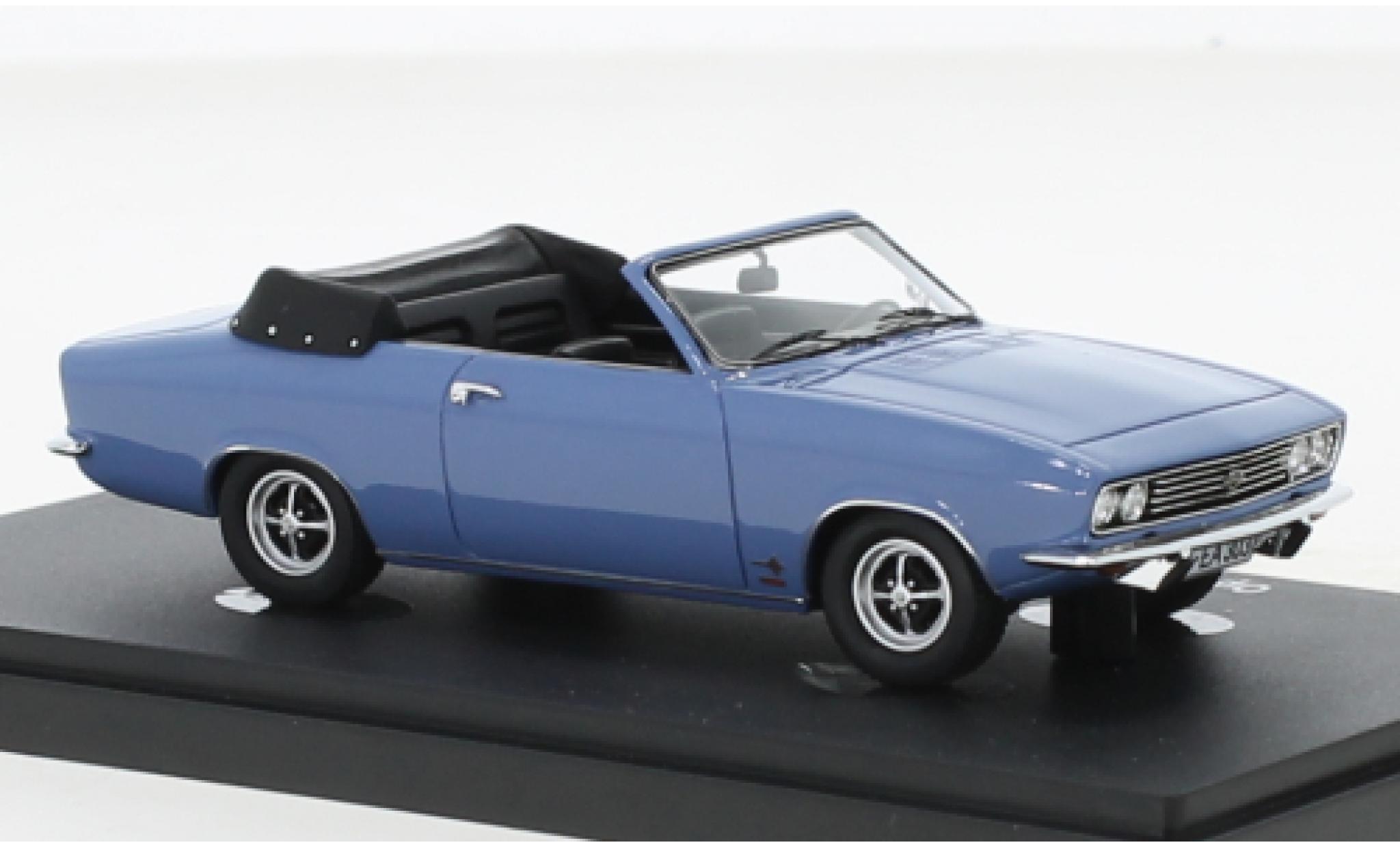 Opel Manta 1/43 AutoCult Autocult/Avenue 43 A cabriolet Karmann blauw 1971 modelauto