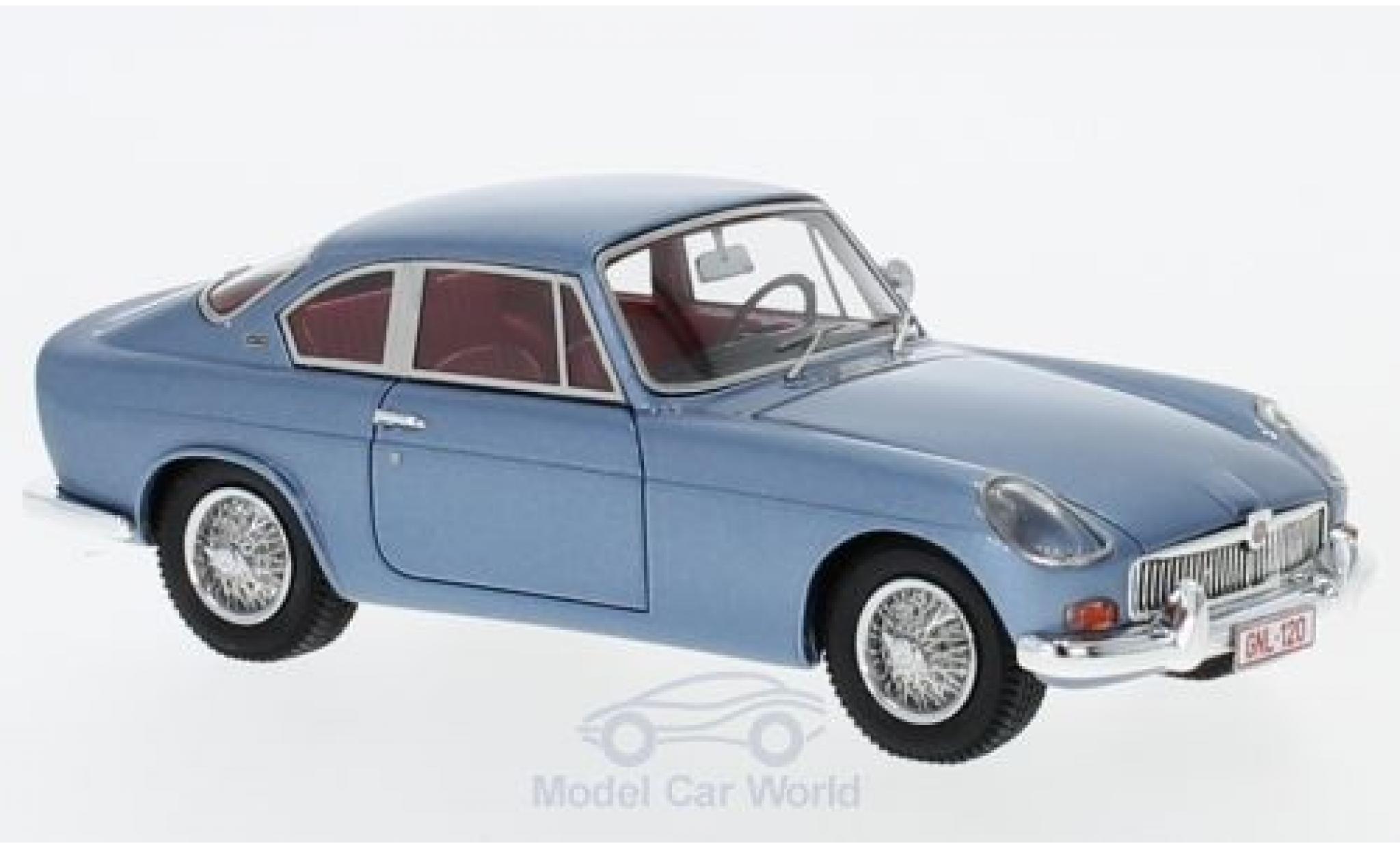 MG B 1/43 AutoCult Jaques Coune metallic blauw 1964 modelauto