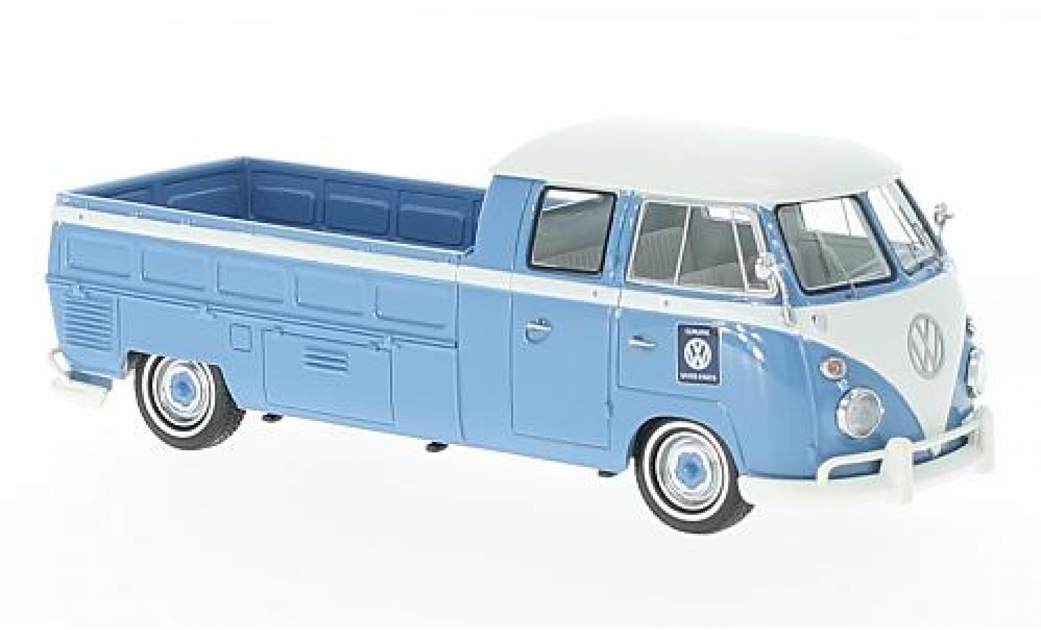 Volkswagen T1 1/43 AutoCult Doppelkabine Langpritsche blauw/wit 1963 modelauto