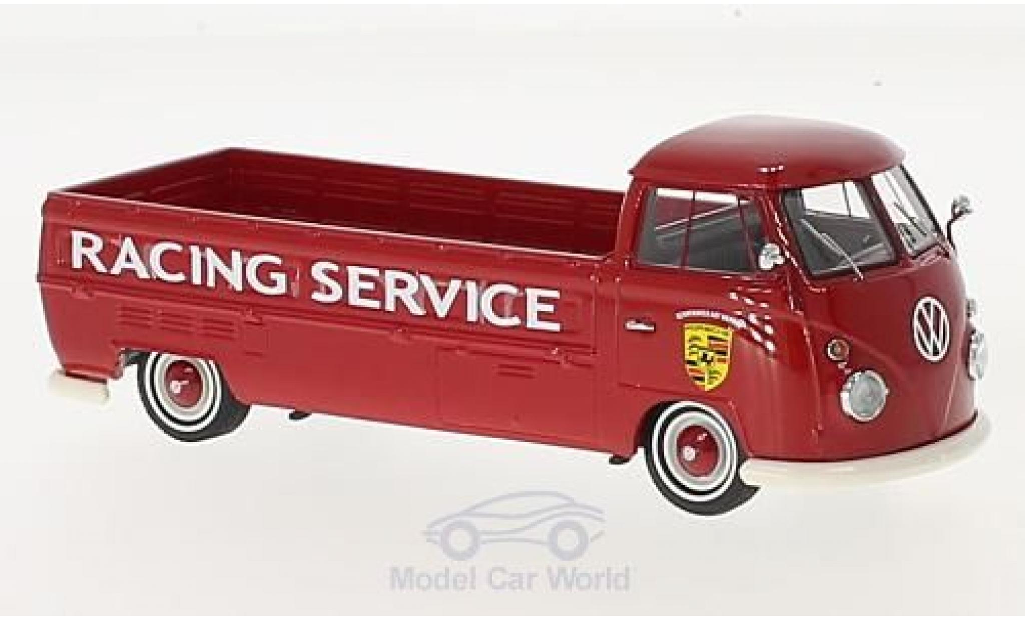 Volkswagen T1 A 1/43 AutoCult Langpritsche rood Porsche Racing Service 1967 modelauto