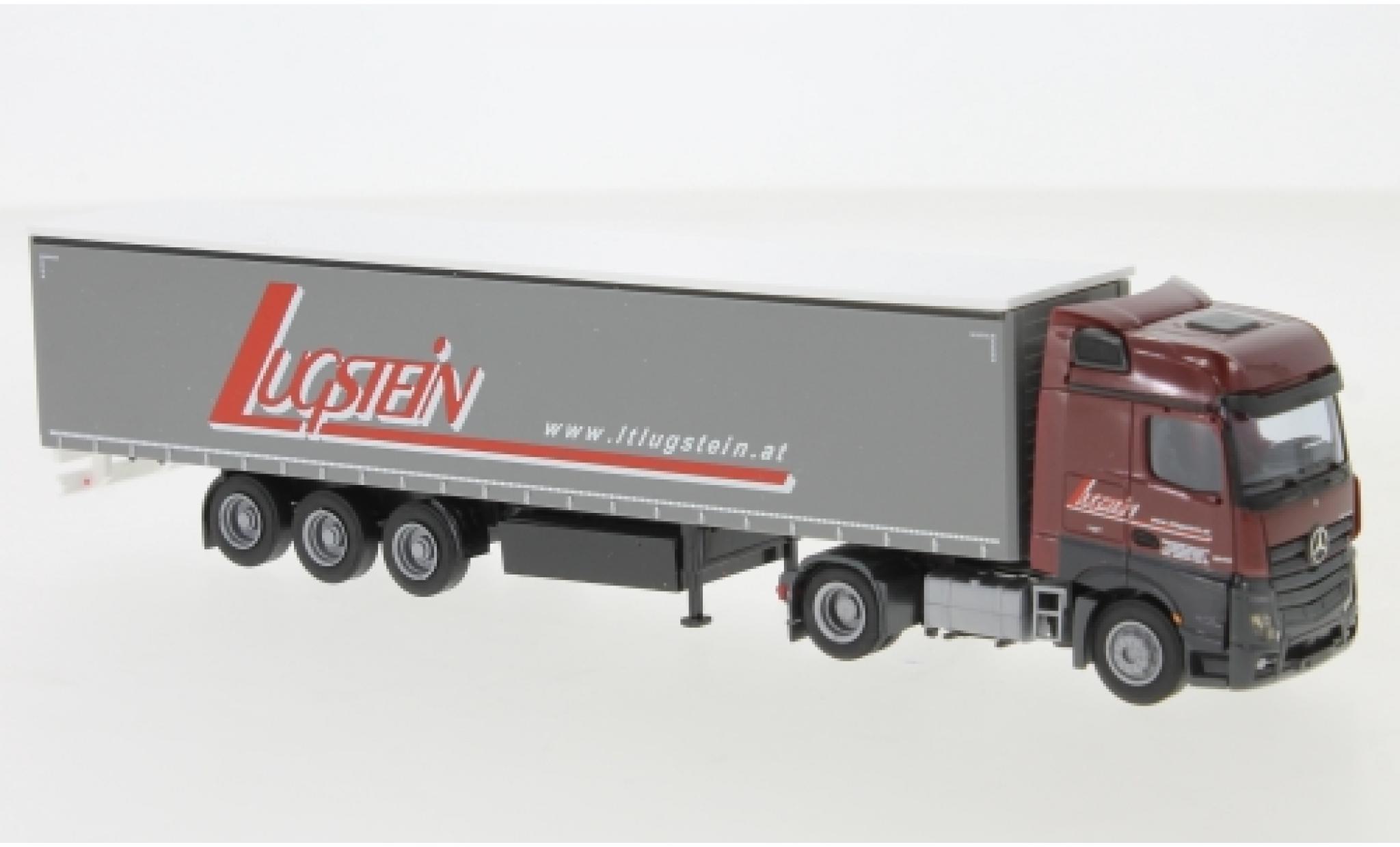 Mercedes Actros 1/87 AWM 2 Big./Aerop. Lugstein Gardinenplanensattelzug modelauto