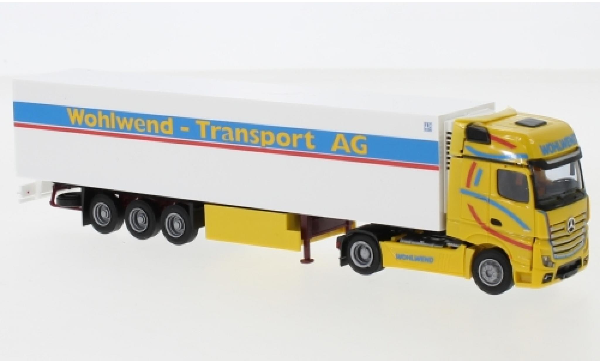 Mercedes Actros 1/87 AWM 5 GigaSpace/Aerop. Wohlwend Remorque de bo&icirc;te de r&eacute;frig&eacute;ration modelauto