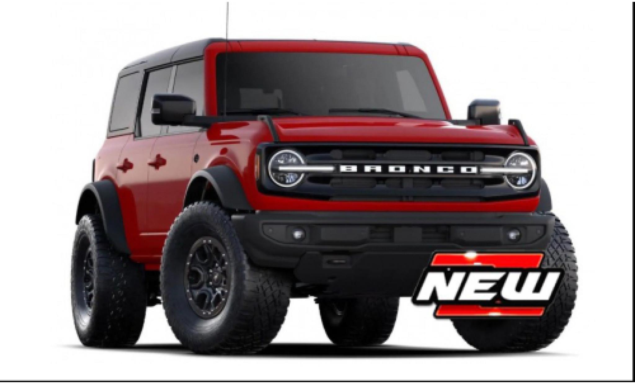 Ford Bronco 1/64 Burago Wildtrak rood 2021 modelauto