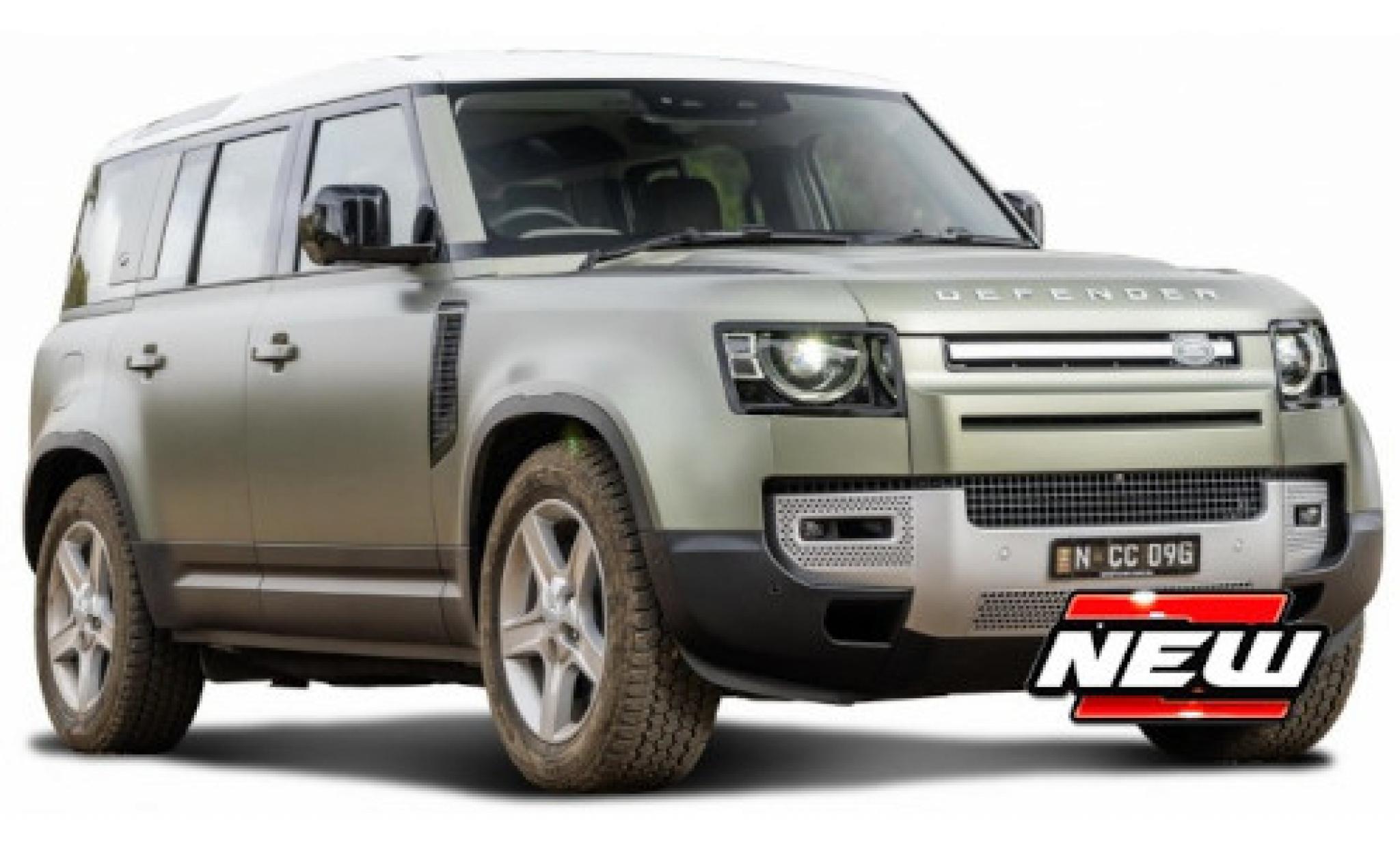 Land Rover Defender 1/24 Burago 110 metallic groen/wit modelauto