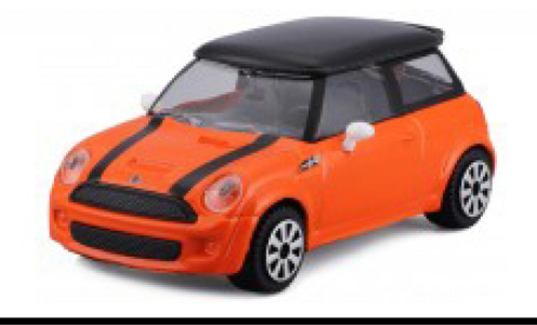 Mini Cooper 1/43 Burago S oranje/zwart modelauto