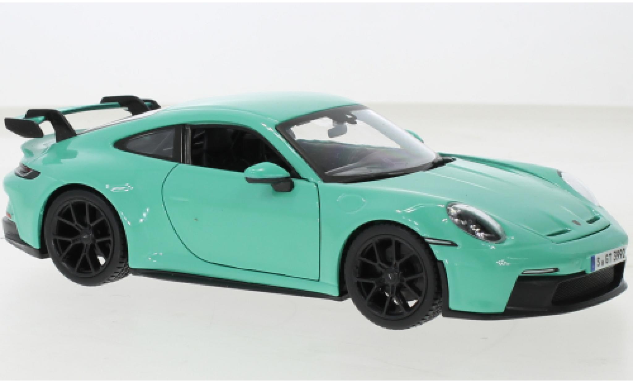 Porsche 992 GT3 1/24 Burago 911  turquoise 2021 modelauto