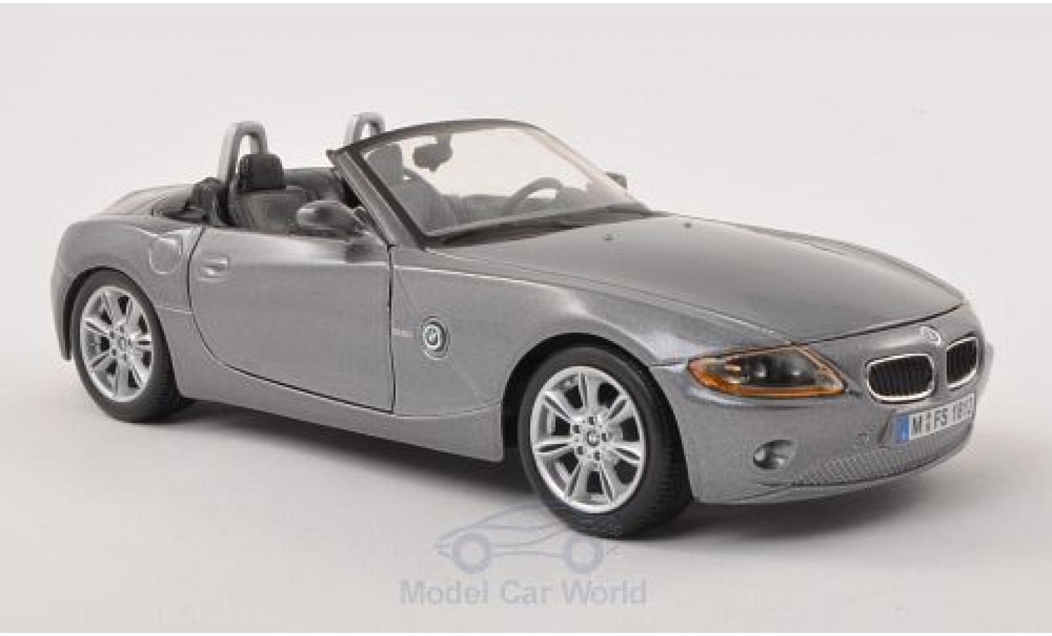 Bmw Z4 1/24 Burago metallic grijs Verdeck ge&ouml;ffnet modelauto