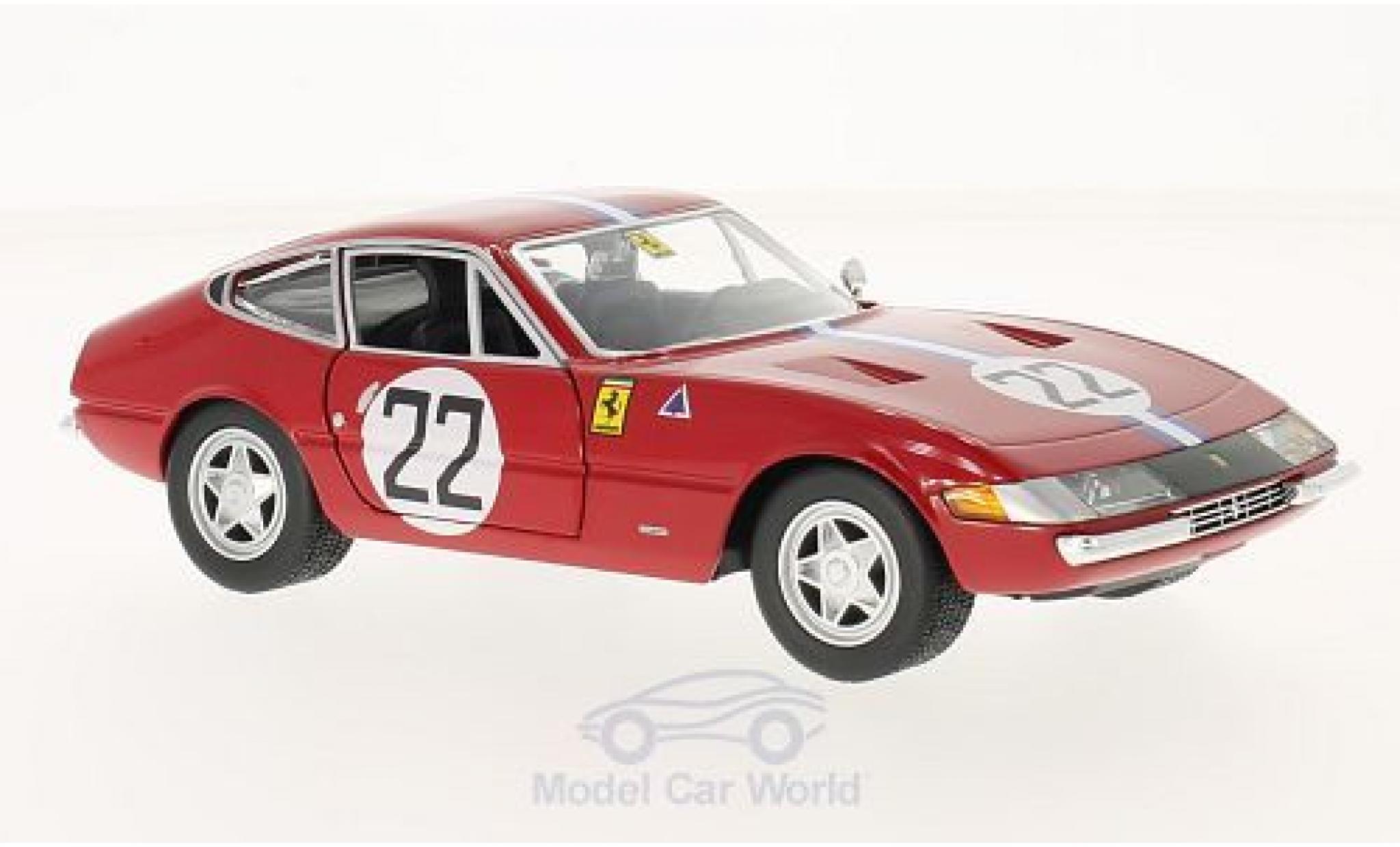 Ferrari 365 1/24 Burago GTB4 Competizione rood No.22 modelauto