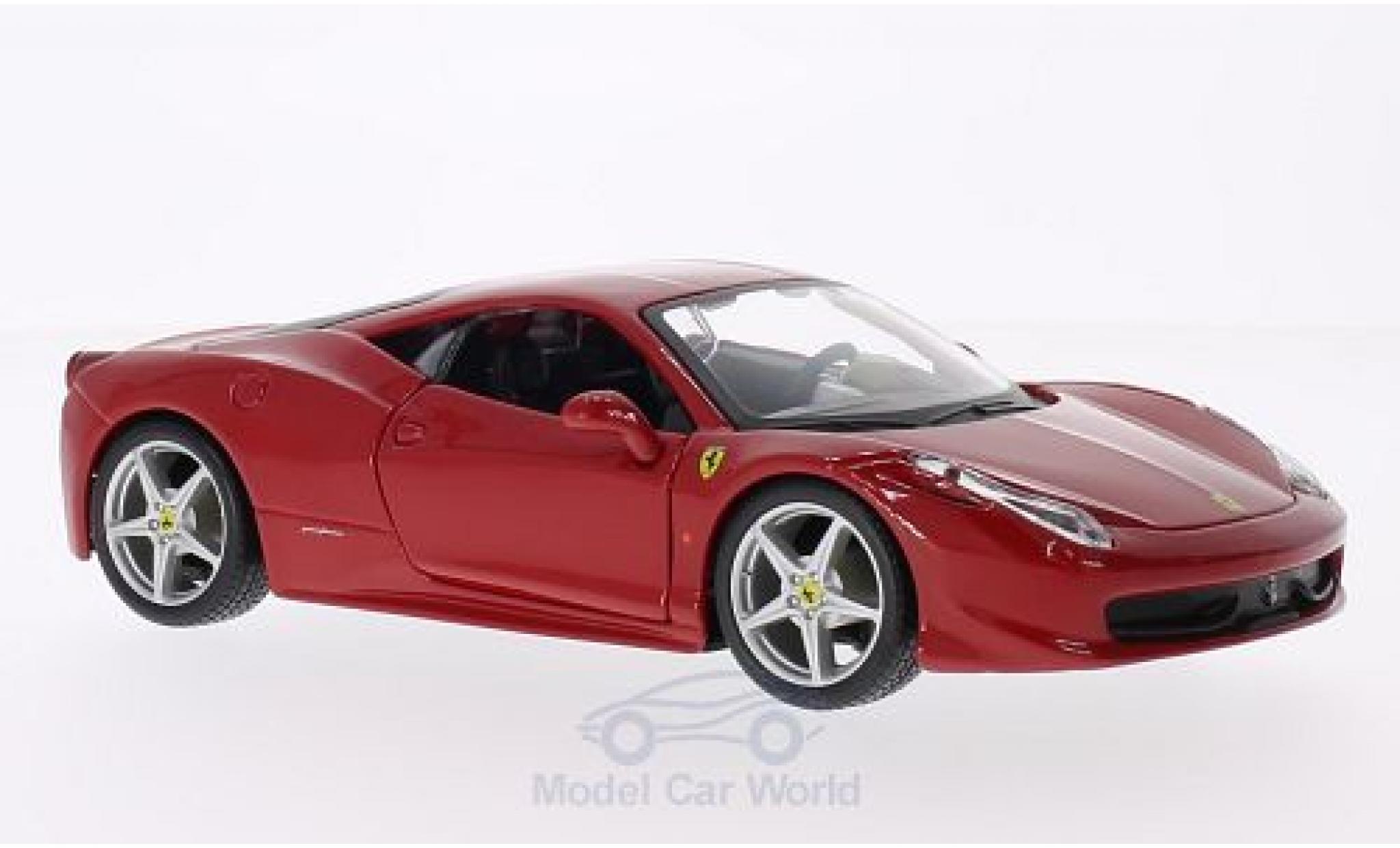 Ferrari 458 1/24 Burago Italia rood ohne Vitrine modelauto