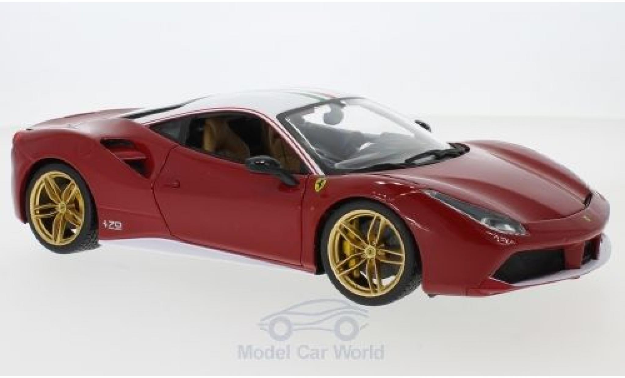Ferrari 488 1/18 Burago GTB rood/wit The Lauda 2017 70 Jahre modelauto