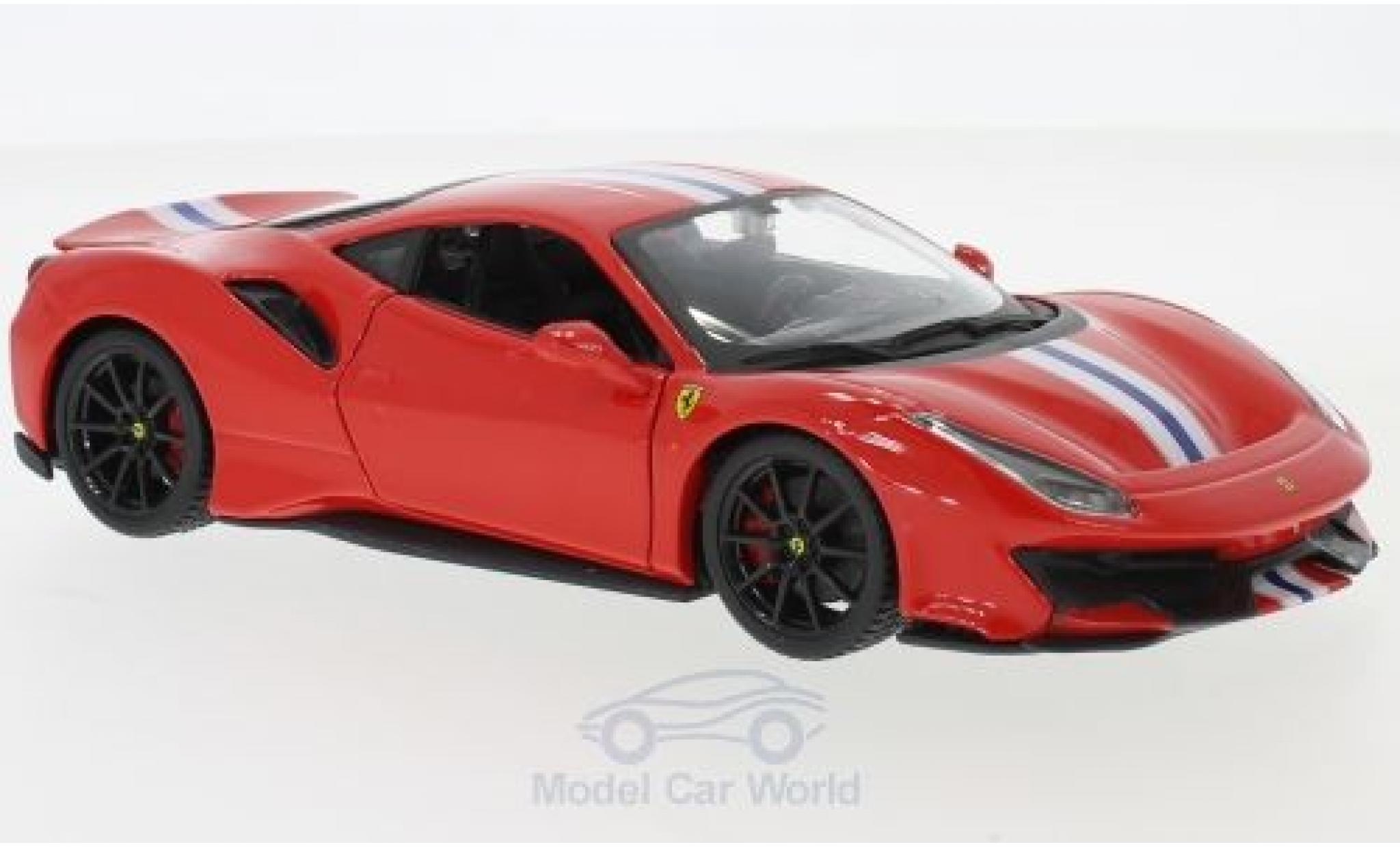 Ferrari 488 1/24 Burago Pista rood/wit 2018 modelauto