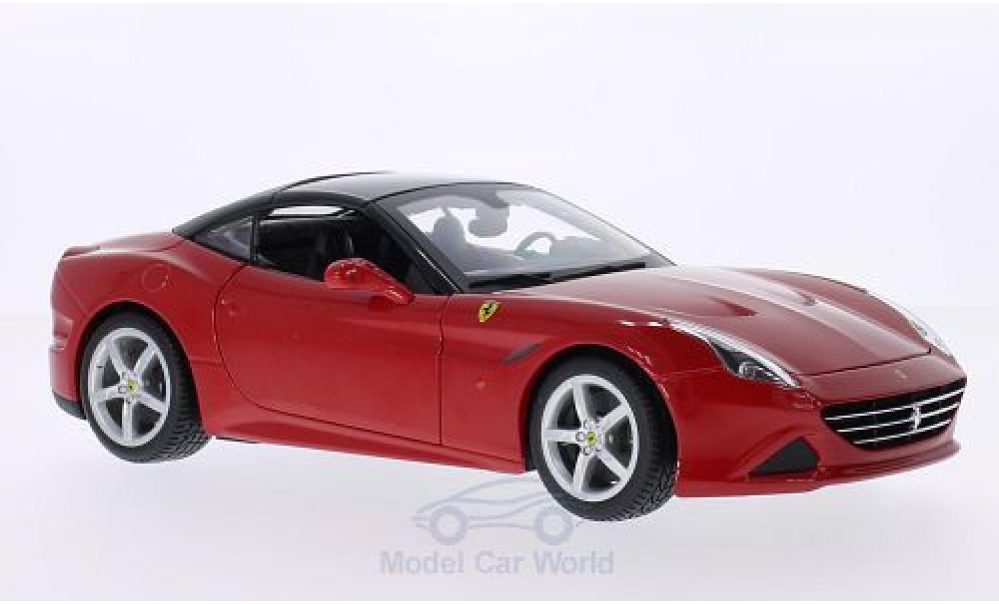 Ferrari California 1/18 Burago T rood/zwart 2014 Verdeck geschlossen modelauto