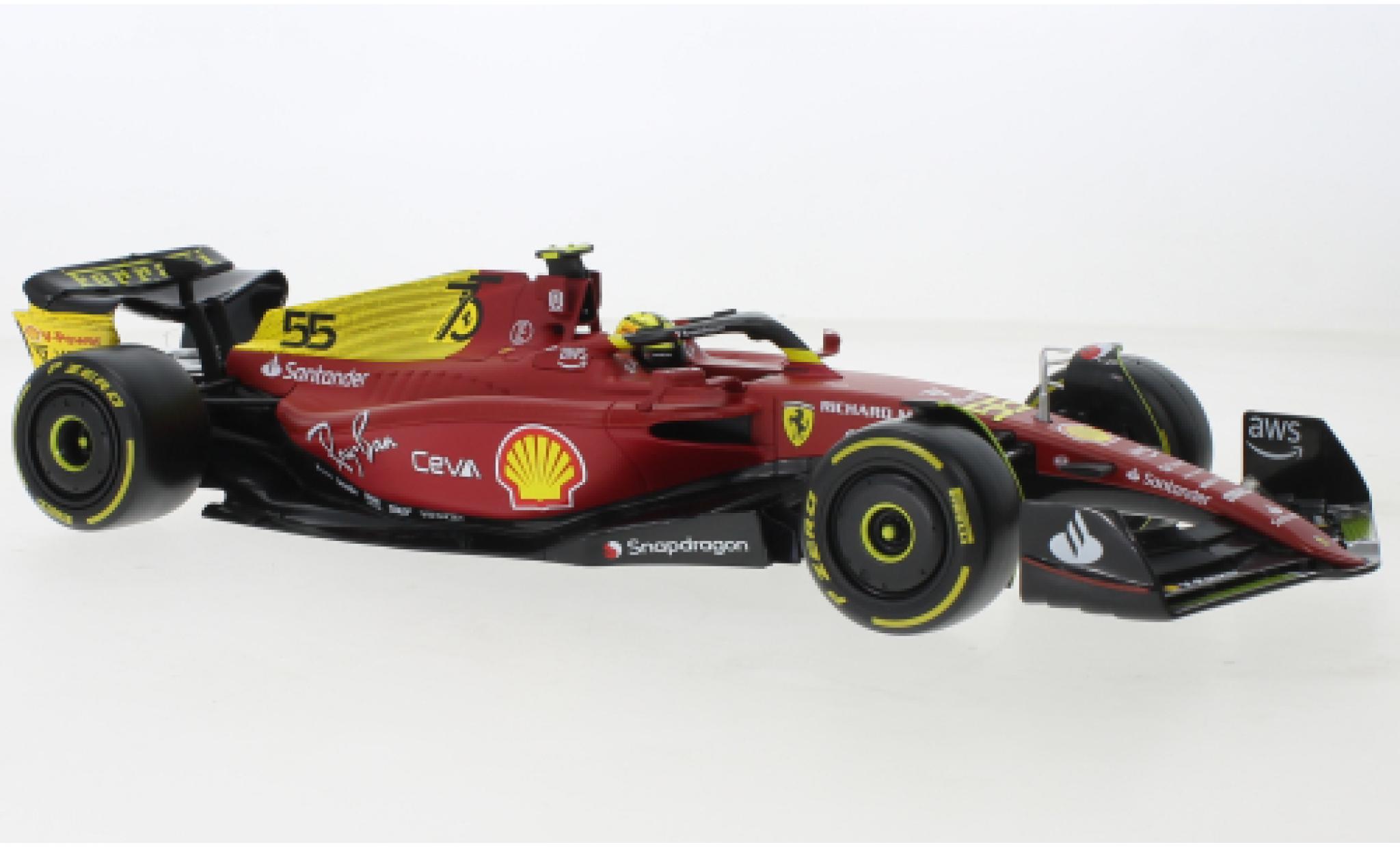 Ferrari F1 1/18 Burago Bburago -75 No.55 Scuderia Formel 1 GP Monza 2022 1:18 modelauto
