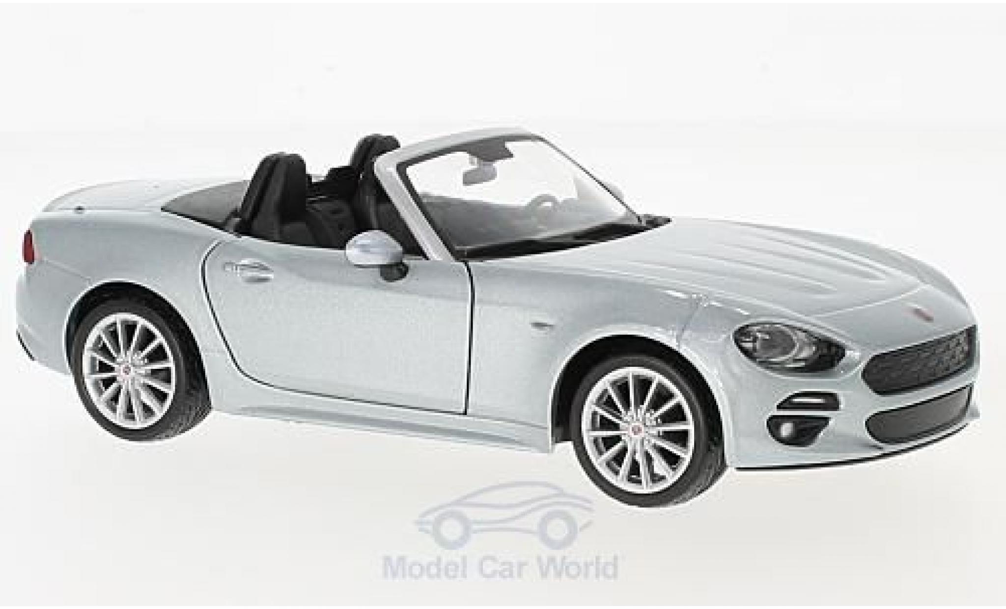 Fiat 124 1/24 Burago Spider metallic grijs 2017 ohne Vitrine modelauto