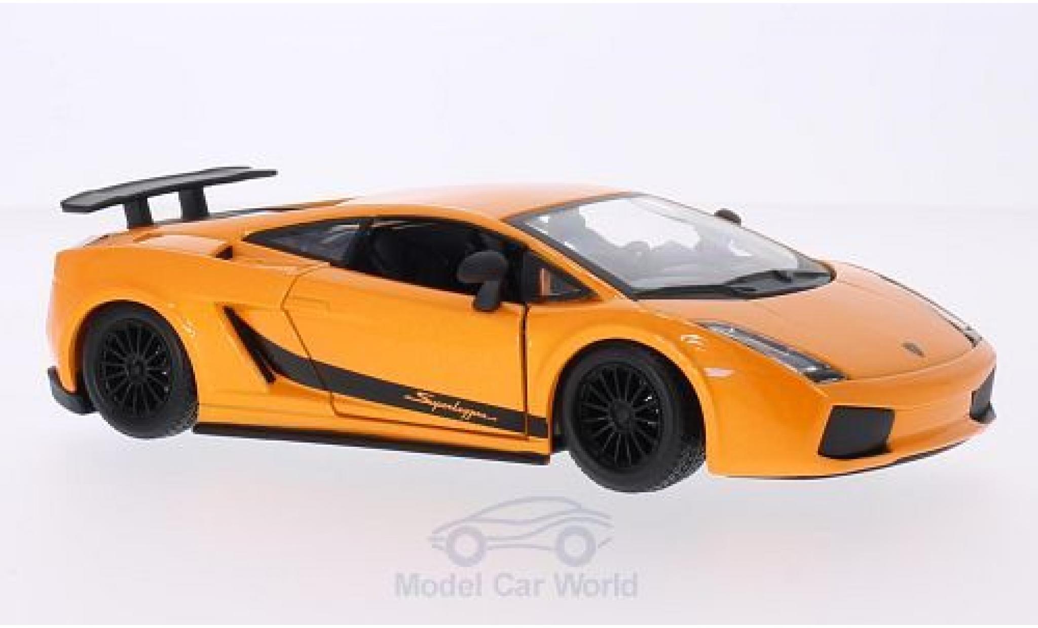 Lamborghini Gallardo Superleggera 1/24 Burago Superleggera metallic oranje 2003 modelauto