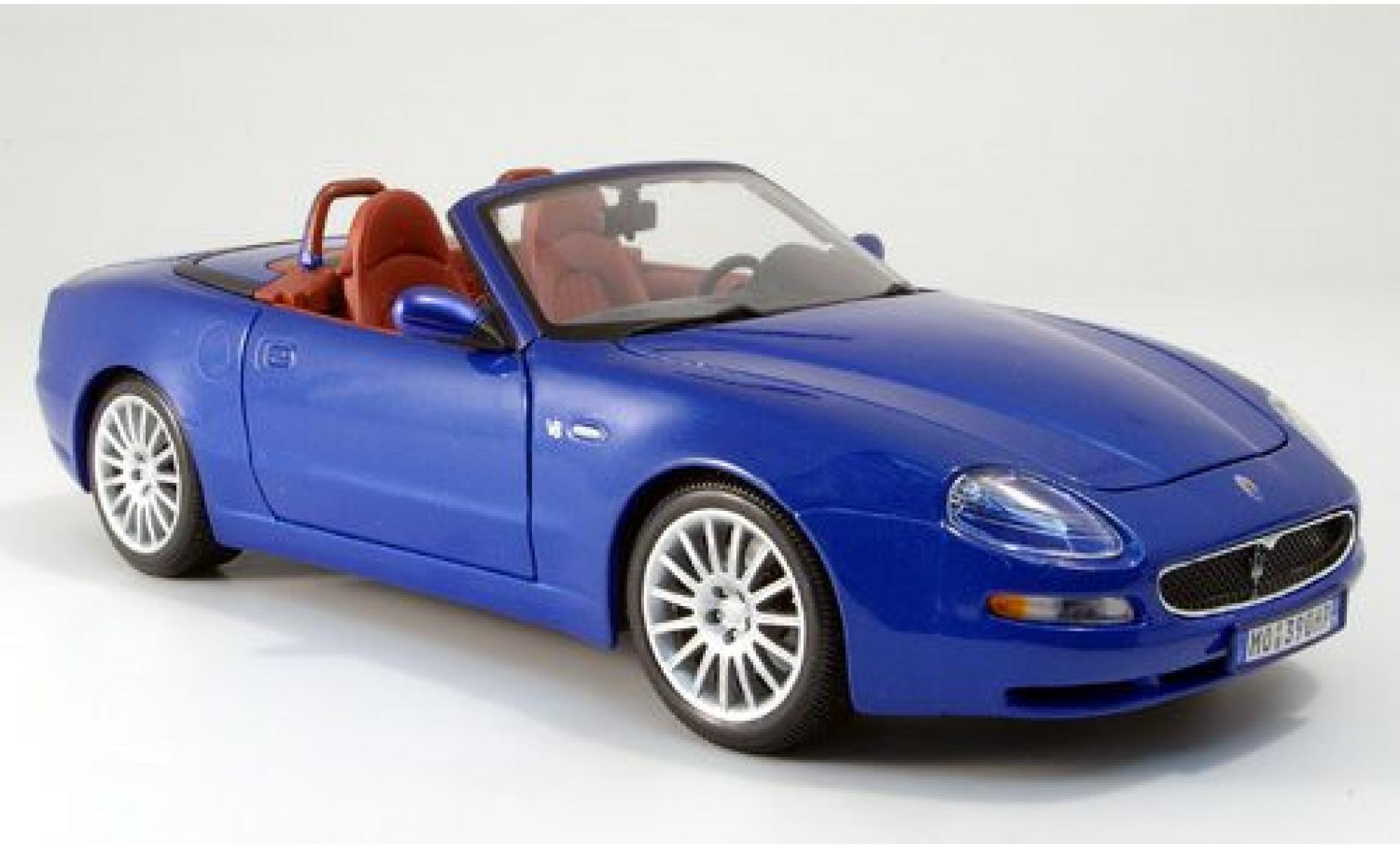 Maserati GT Spyder 1/18 Burago blauw 2003 sans Vitrine modelauto