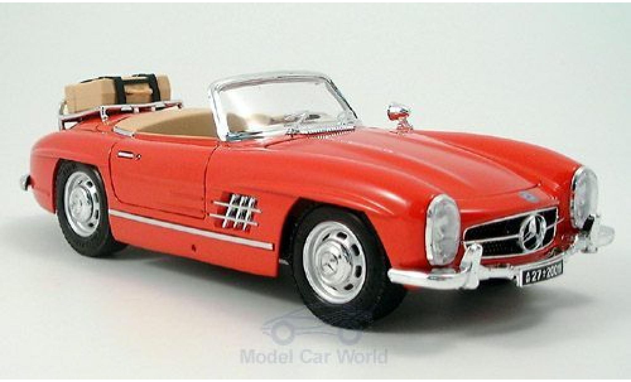 Mercedes 300 1/18 Burago SL Touring Cabriolet rood 1957 ohne Vitrine modelauto