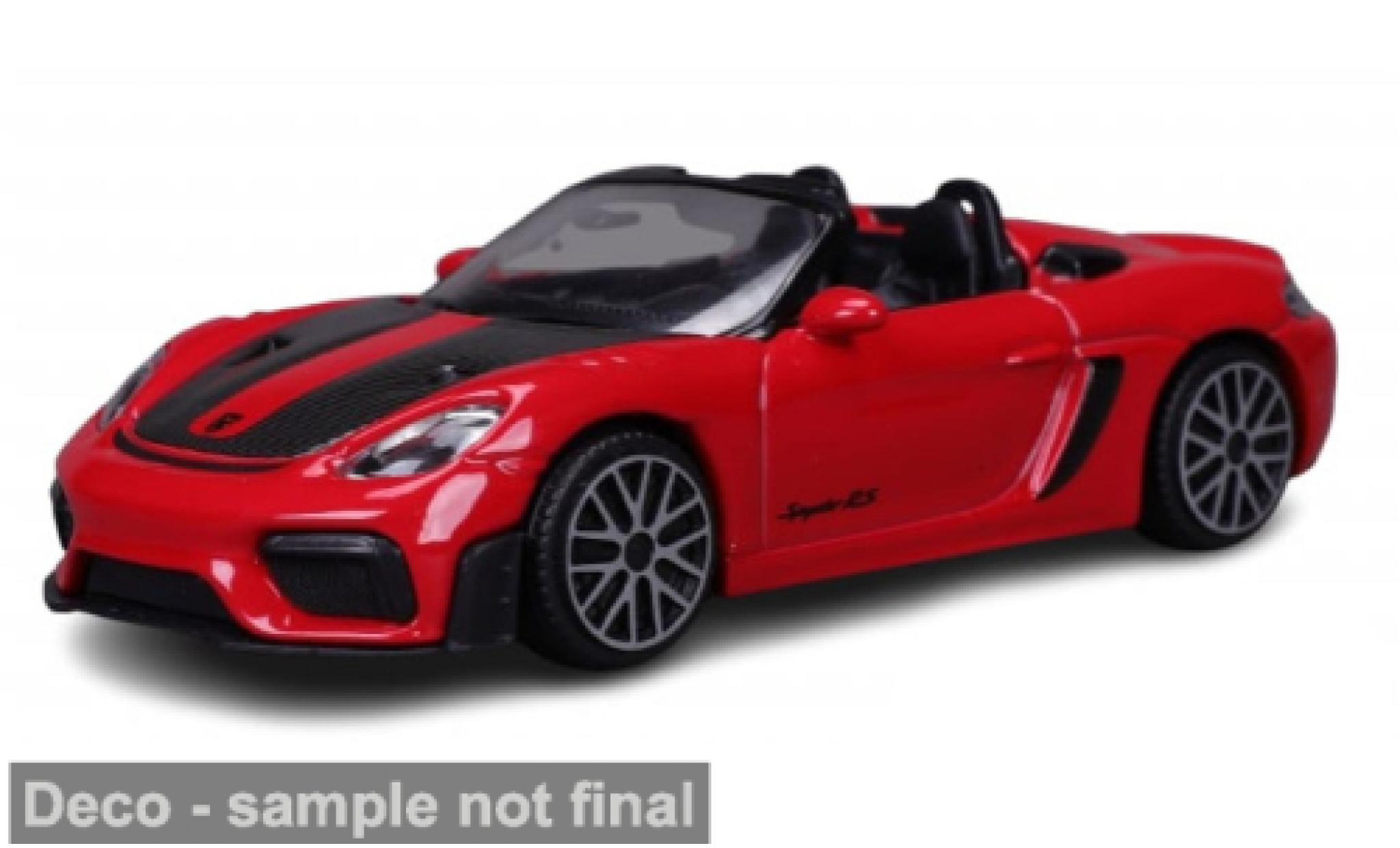 Porsche 718 1/43 Burago Bburago Spyder RS rood/zwart 2024 1:43 modelauto