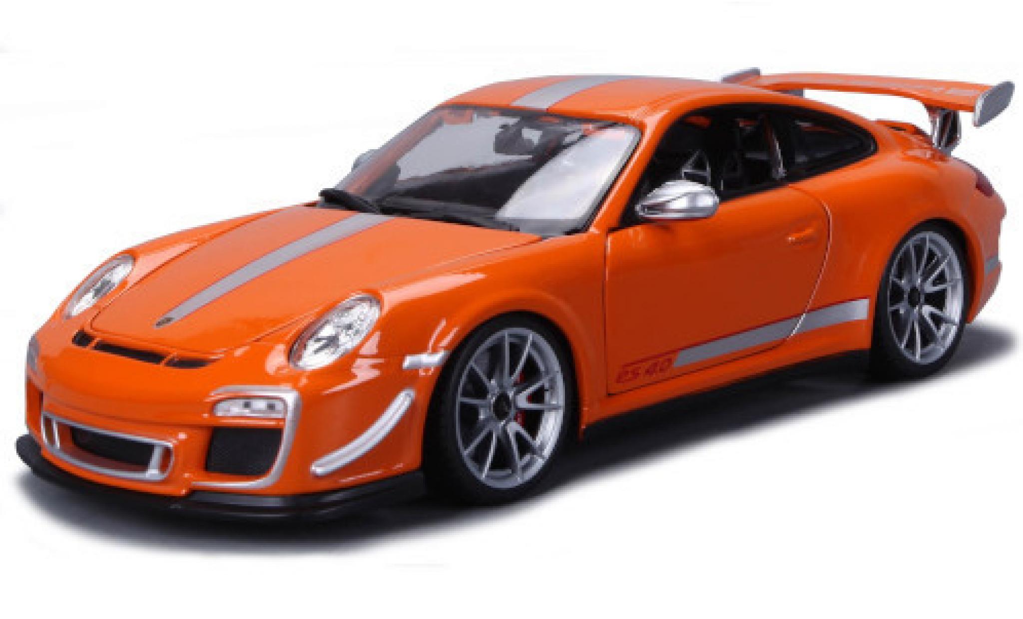 Porsche 997 GT3 RS 1/18 Burago 911 GT3 RS 4.0 (/II) oranje/grijs 2012 modelauto