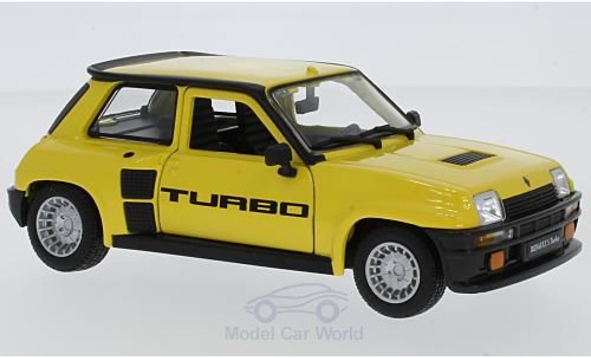 Renault 5 Turbo 1/24 Burago Turbo geel 1982 modelauto