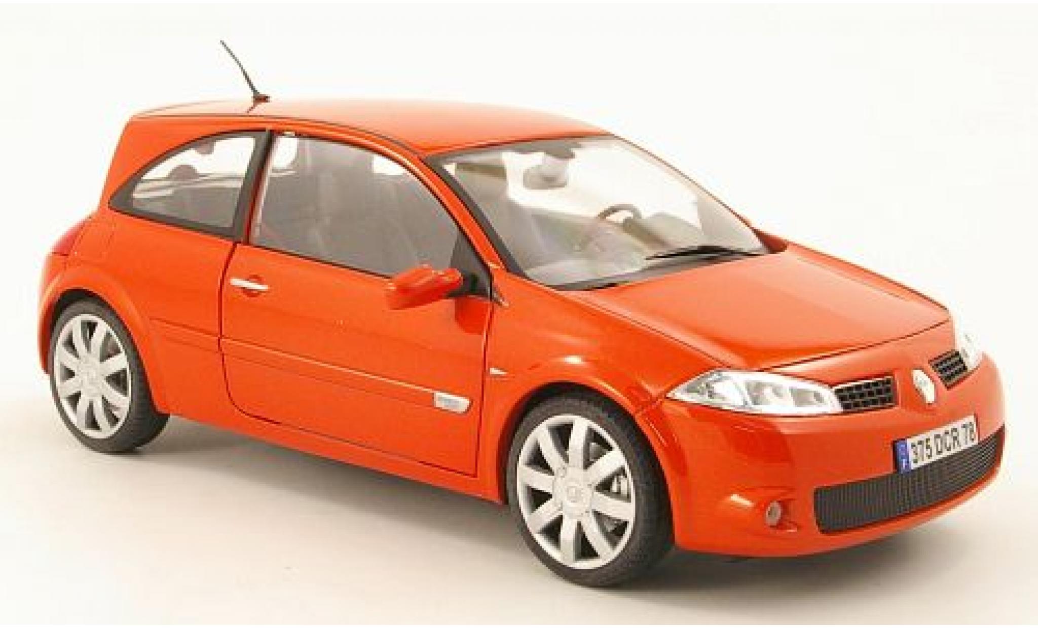 Renault Megane 1/18 Burago RS metallic rood sans Vitrine modelauto