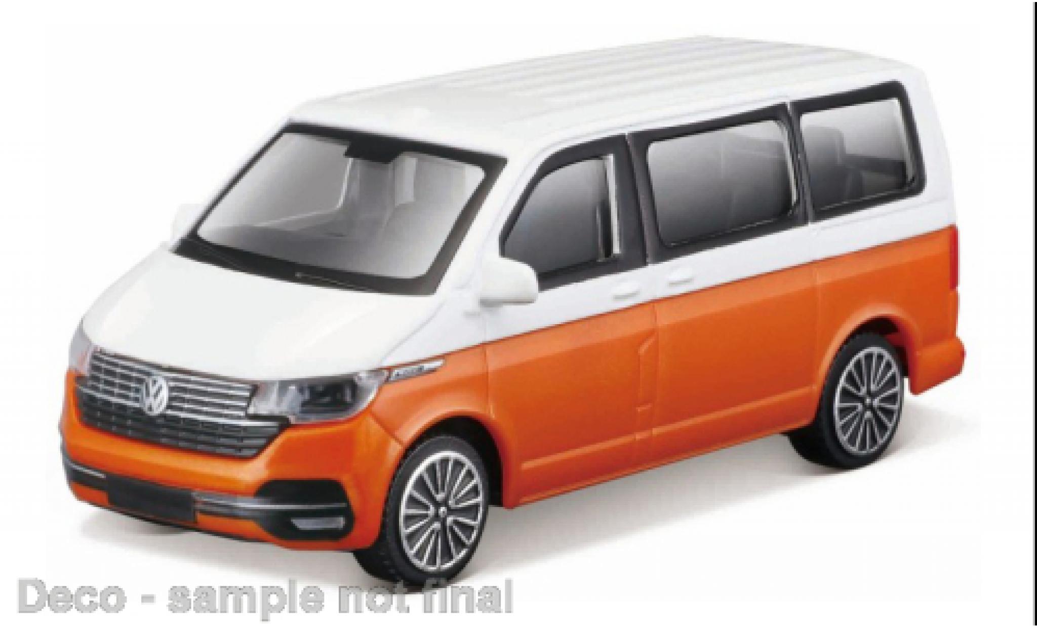 Volkswagen T6 1/43 Burago Bburago .1 Bus wit/oranje 2020 1:43 modelauto