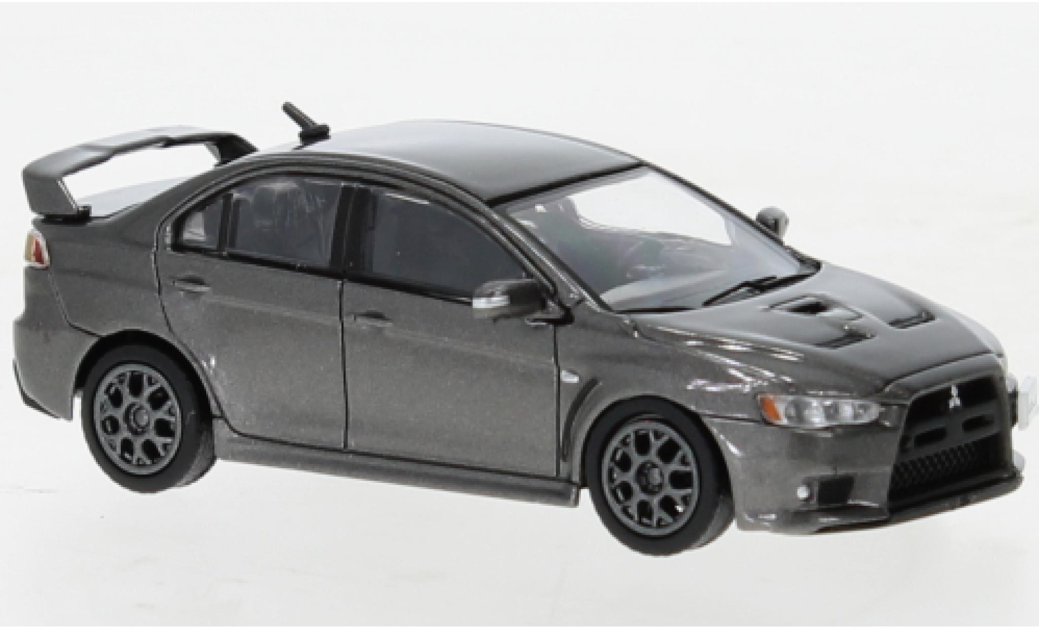 Mitsubishi Lancer 1/64 BM Creations &eacute;volution X metallic grijs 2007 modelauto