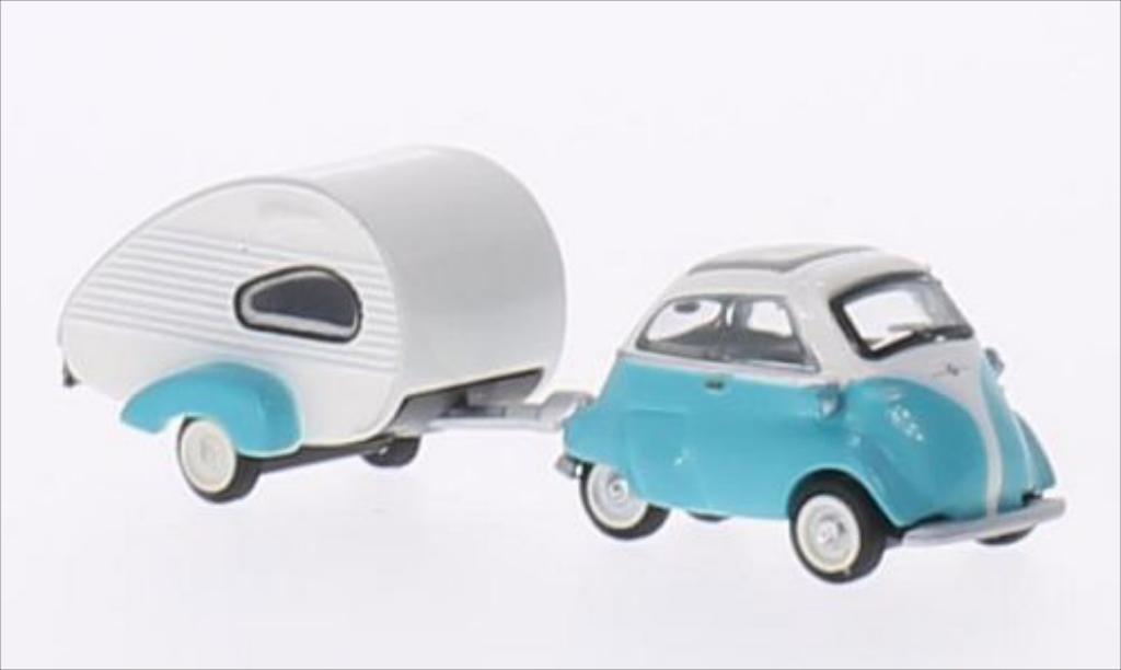 Bmw Isetta 1/87 Schuco Export turkis/wit modelauto