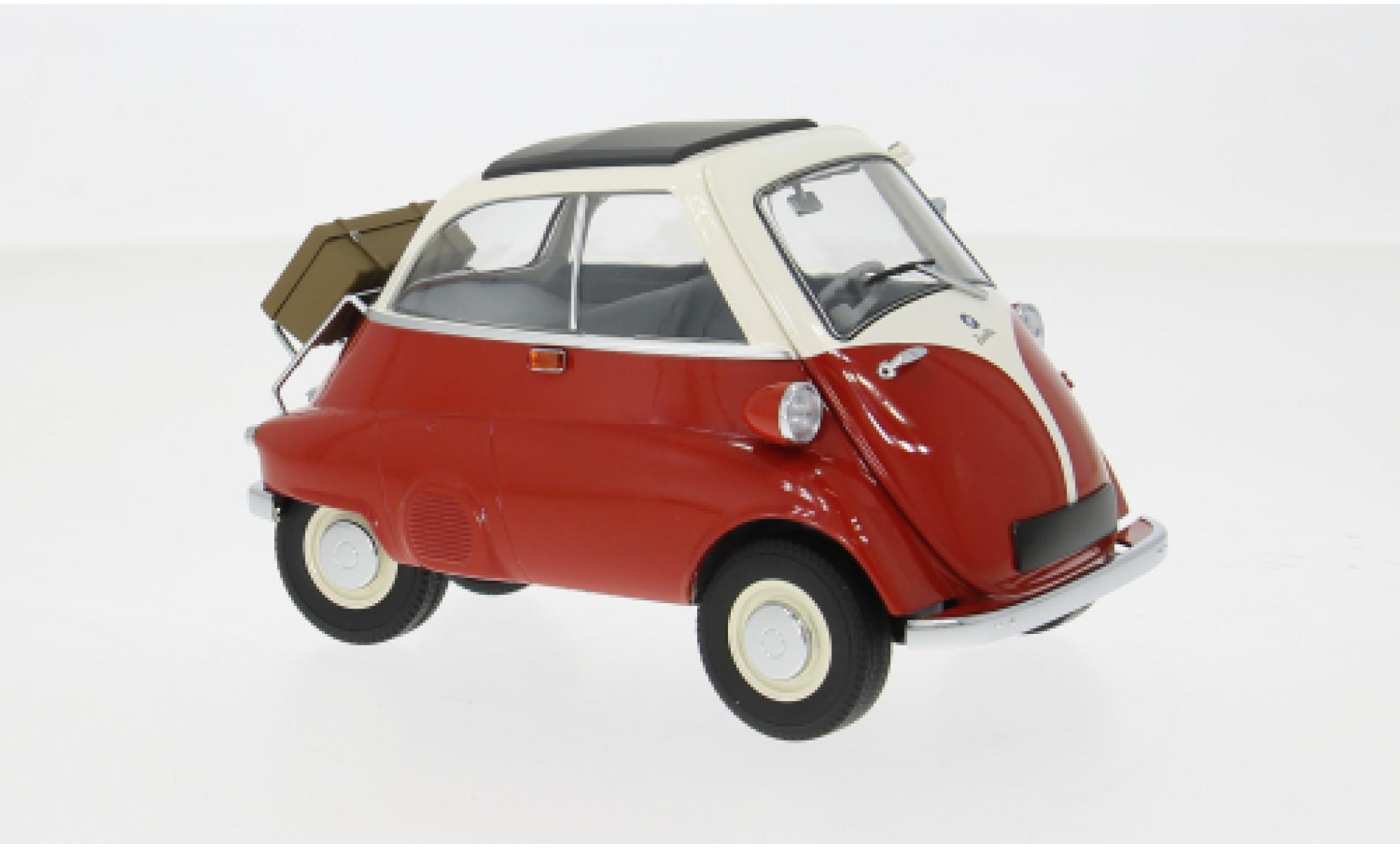 Bmw Isetta 1/18 Minichamps wit/rood 1955 1:18 modelauto
