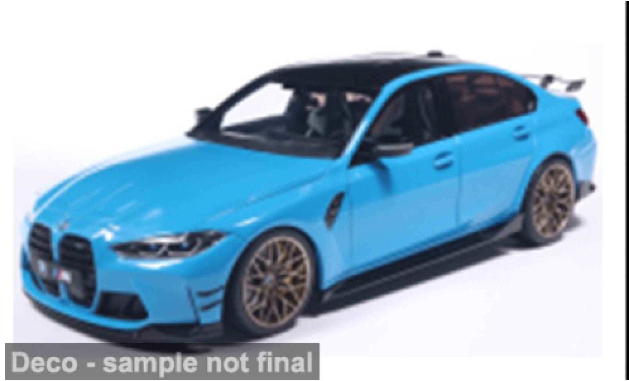 Bmw M3 1/18 Solido (G80) blauw/zwart 1:18 modelauto