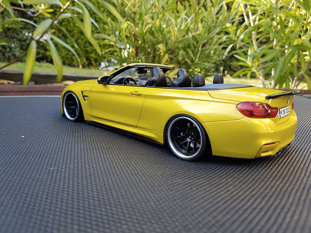 Bmw M4 Cabriolet F83 geel M performance 1/18 Paragon