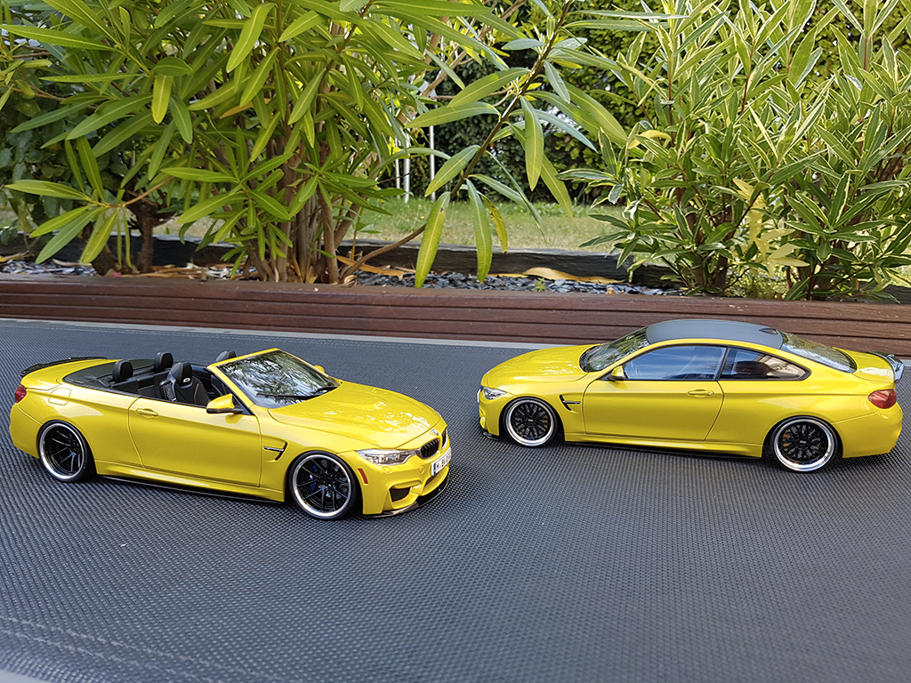 Bmw M4 Cabriolet F83 geel M performance 1/18 Paragon