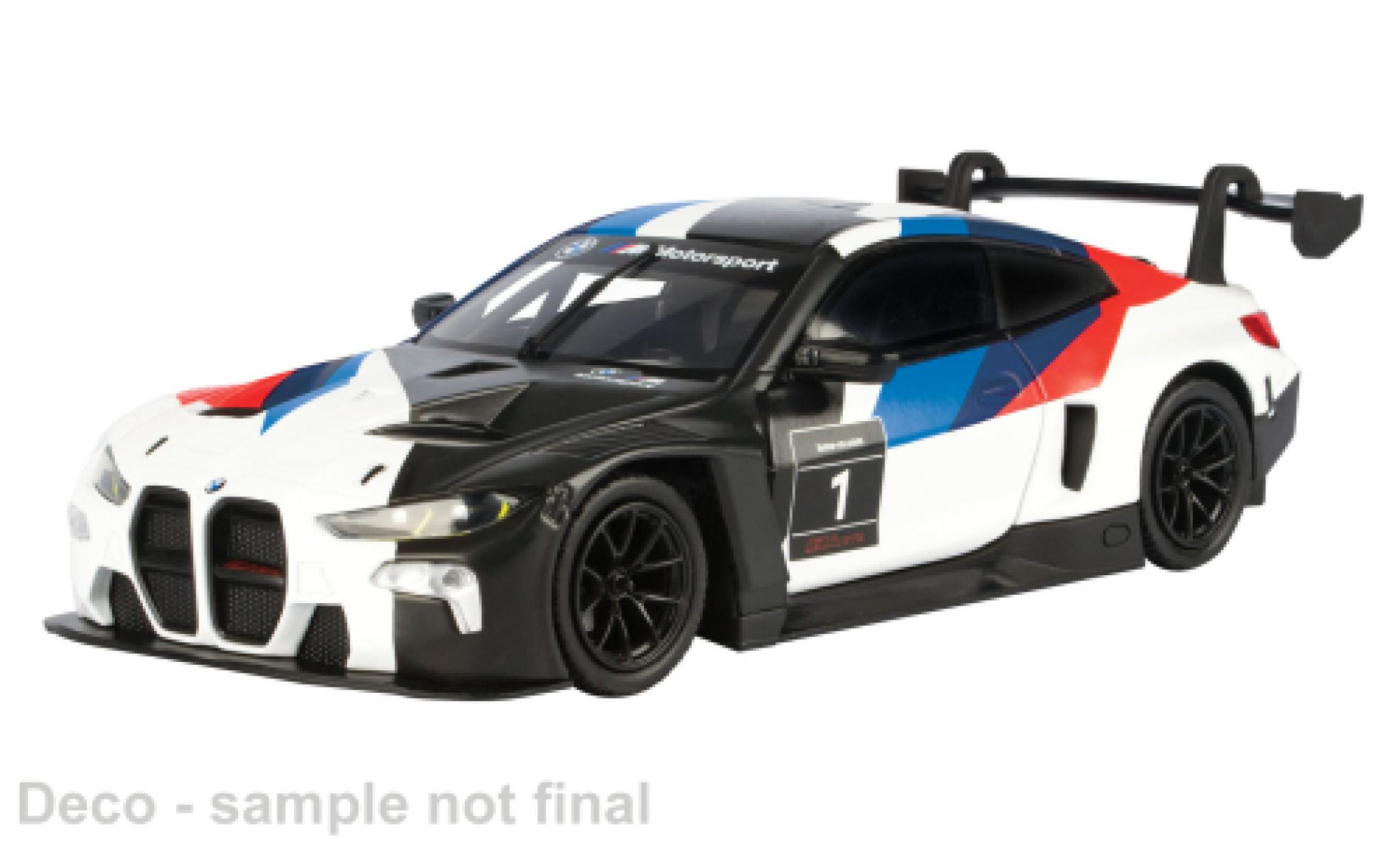 Bmw M4 1/43 Motormax GT3 wit/Dekor 1:43 modelauto