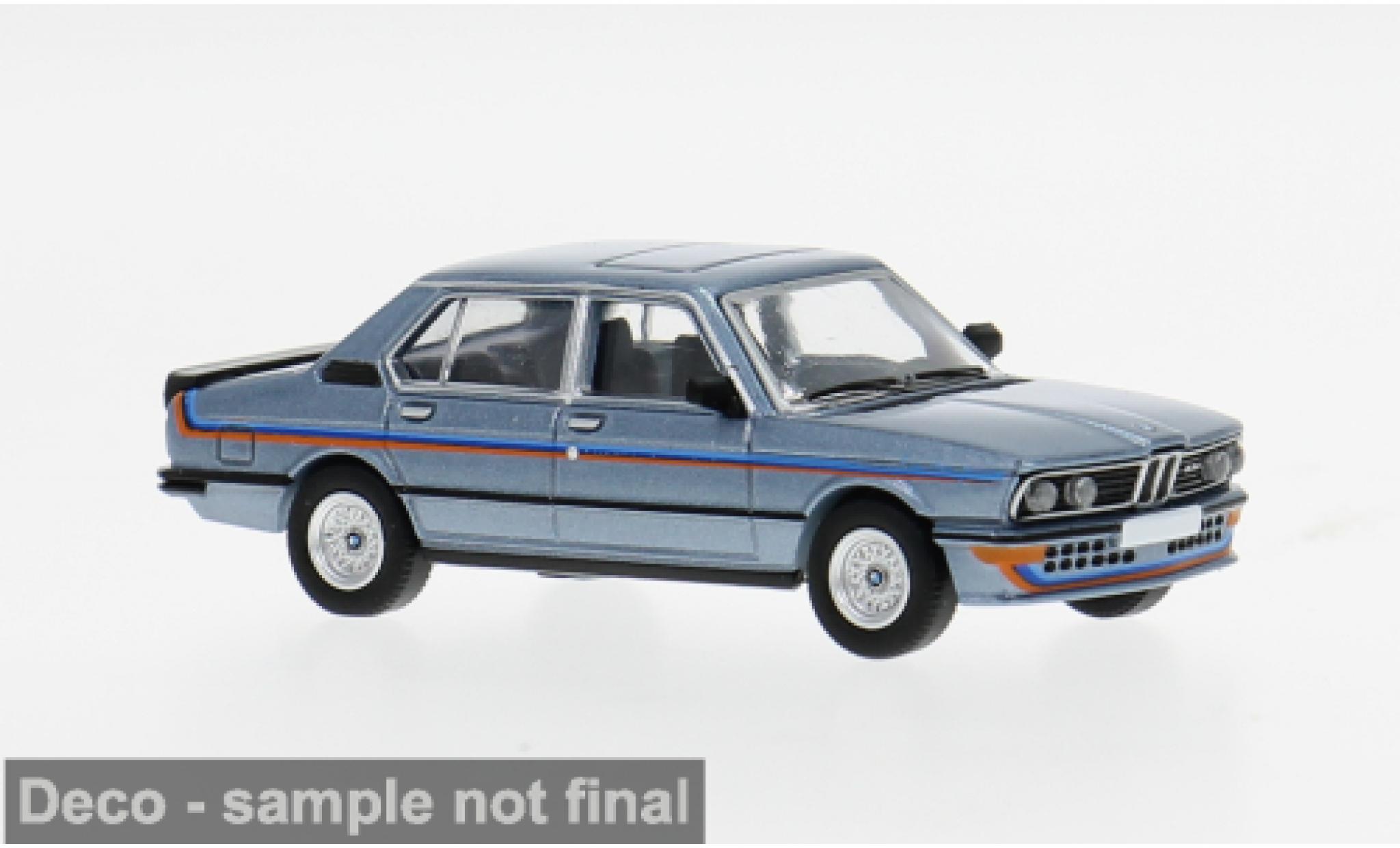 Bmw M535 1/87 PCX87 i (E12) blauw/Dekor 1980 1:87 modelauto