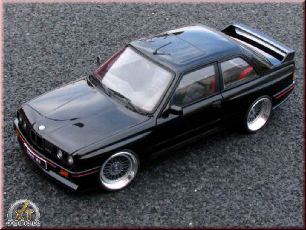 Bmw M3 Sport Evolution E30 zwart jantes bbs rs 17 pouces 1/18 Autoart