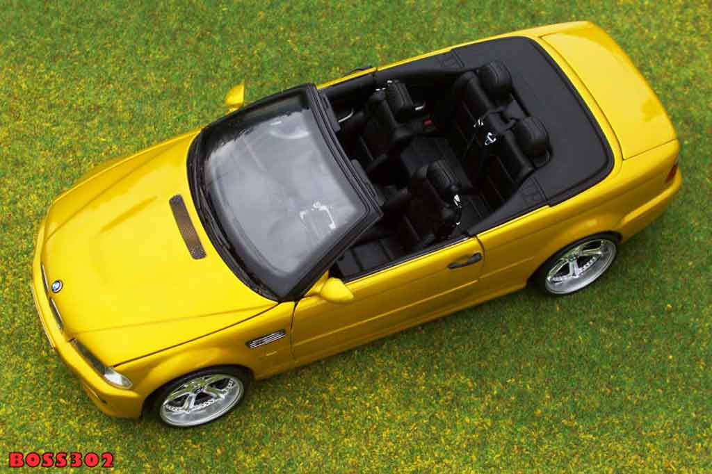 Bmw M3 Cabriolet E46 geel candy jantes chromees 18 pouces 1/18 Kyosho