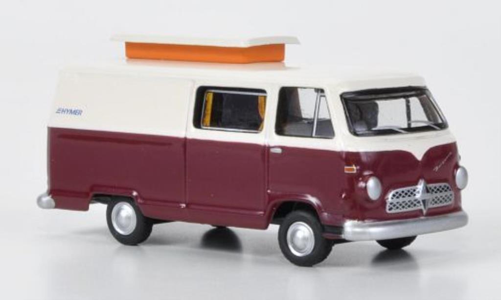 Borgward Hymer 1/87 Bub Caravano rood-wit modelauto