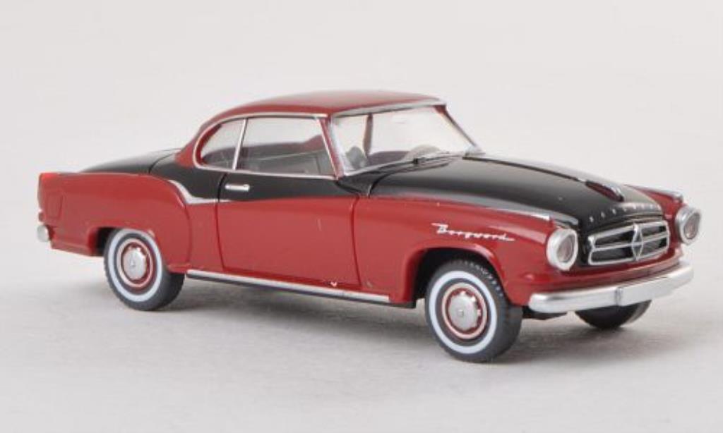 Borgward Isabella 1/87 Wiking Coupe rood/zwart modelauto