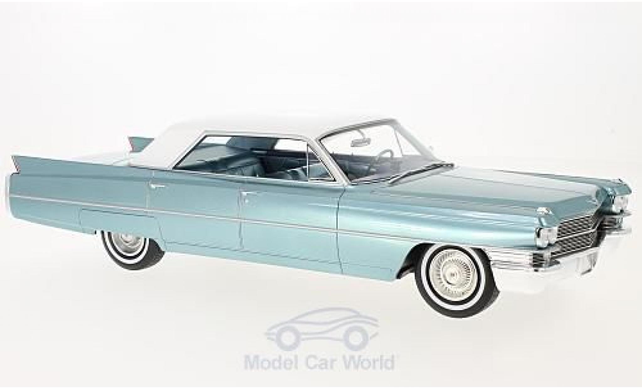 Cadillac Sedan 1/18 BoS Models de Ville metallic t&uuml;rkis/wit 1963 modelauto