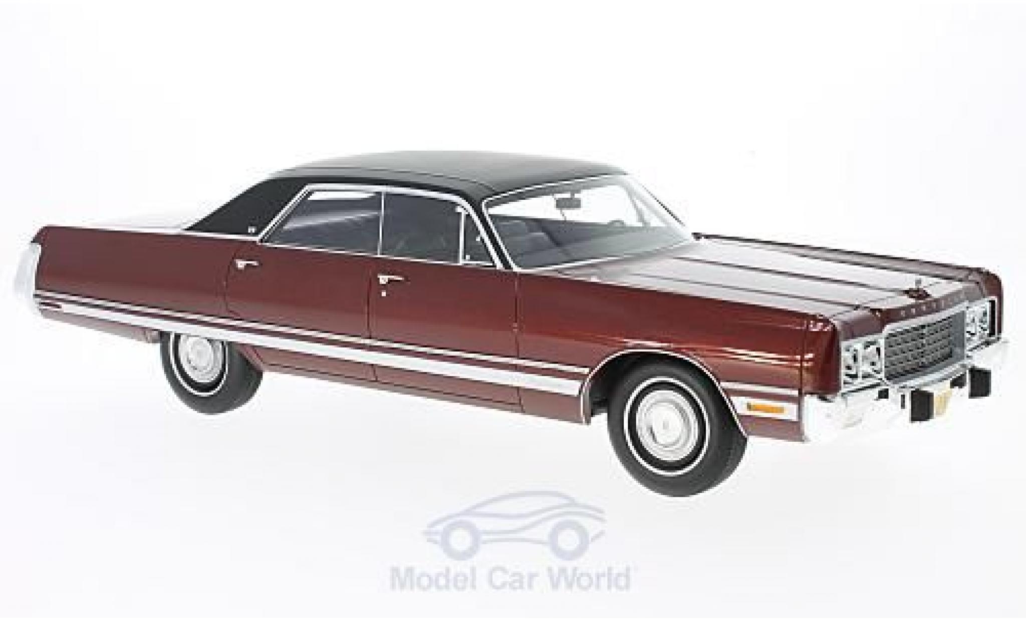 Chrysler New Yorker 1/18 BoS Models Brougham metallic rood/zwart 1973 modelauto
